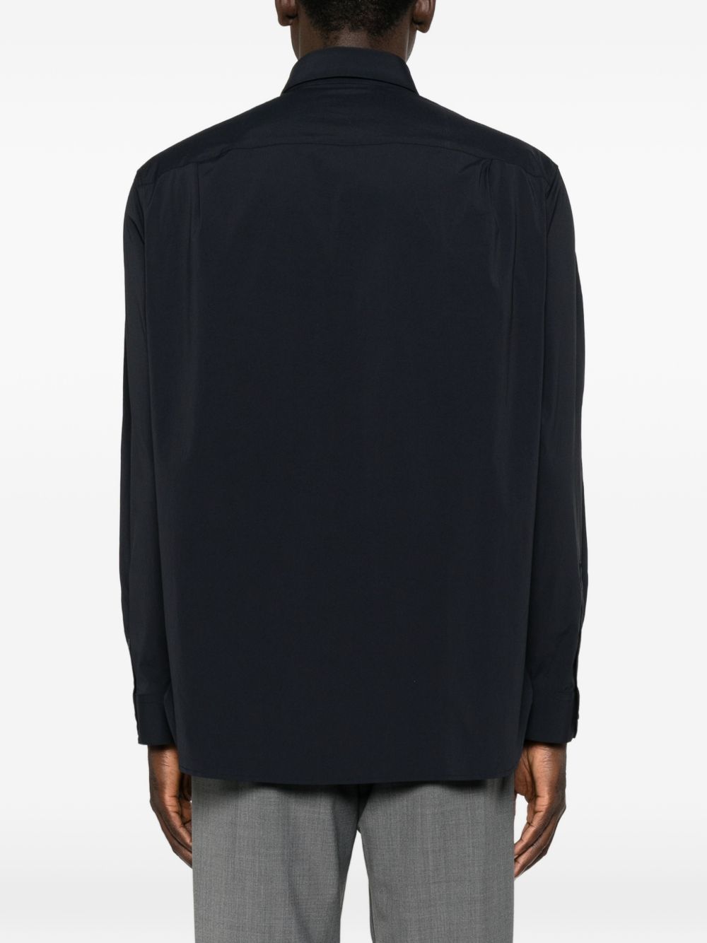 Emporio Armani Nylon Overhemd Navy Shirts Emporio Armani