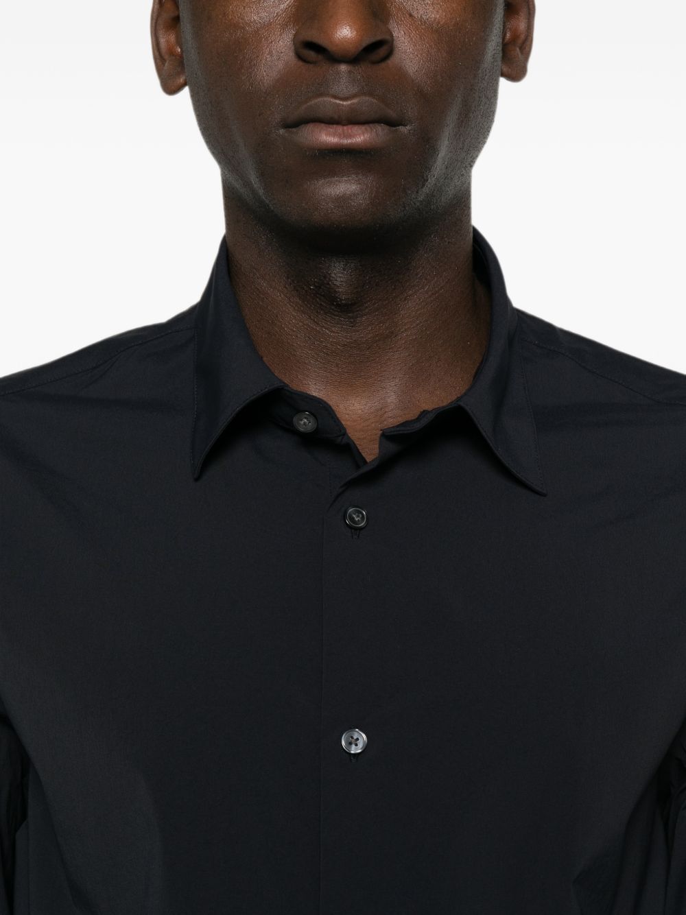Emporio Armani Nylon Overhemd Navy Shirts Emporio Armani
