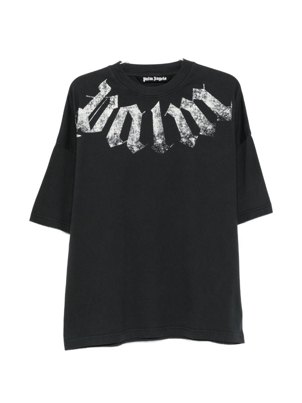 Palm Angels T-shirt zwart, vooraanzicht met logo bij de hals