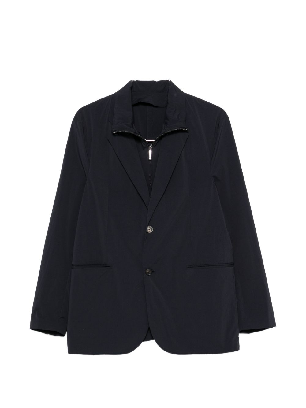 Emporio Armani navyblauw single-breasted colbert met layered effect