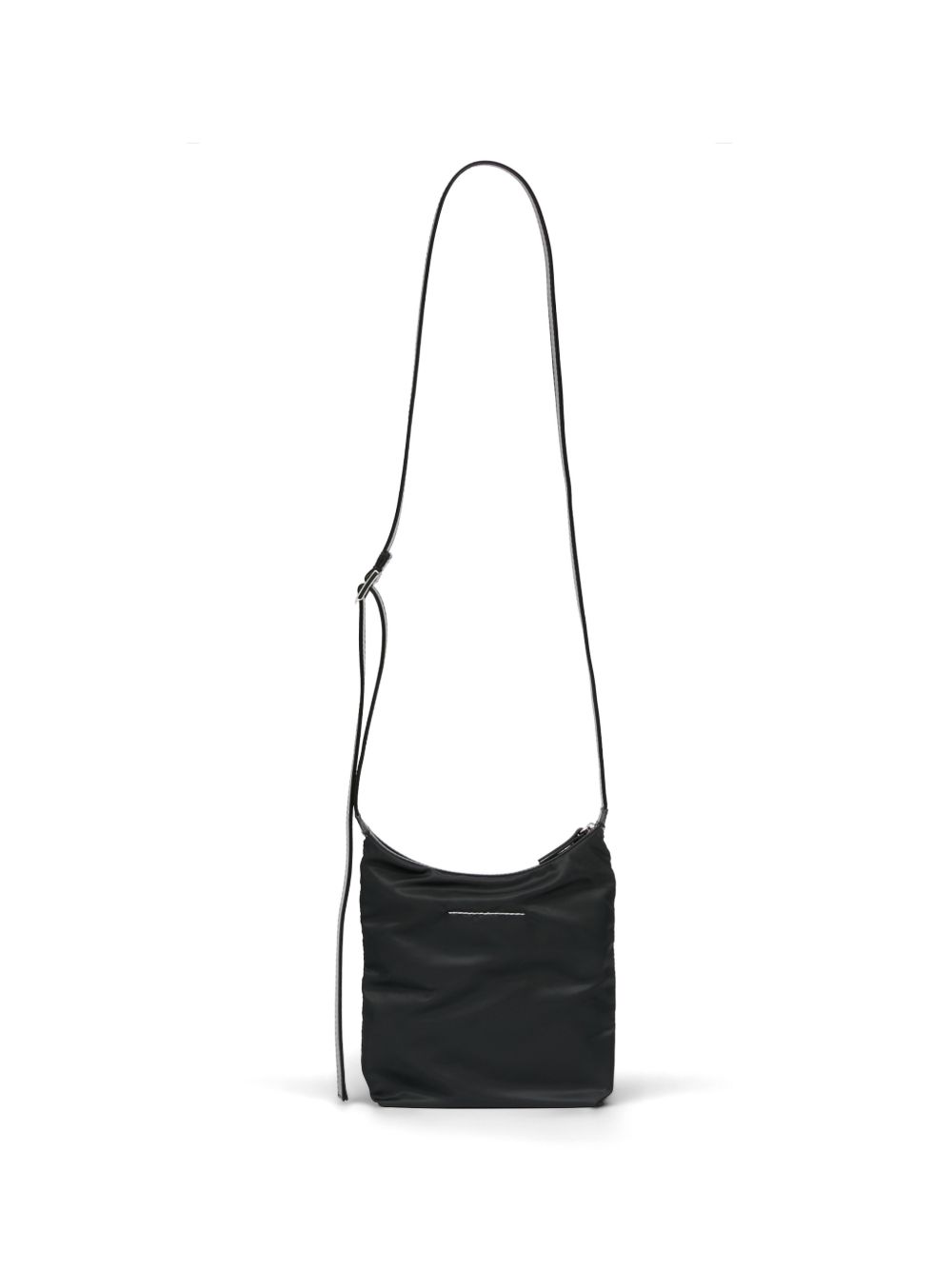 MM6 Maison Margiela Numeric Vertical crossbody tas zwart, detail van de ritssluiting