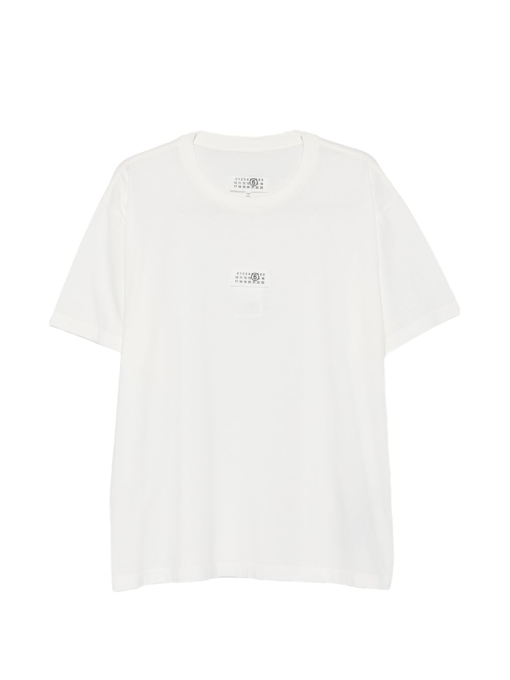 MM6 Maison Margiela T-shirt wit, vooraanzicht met Numeric Signature patch