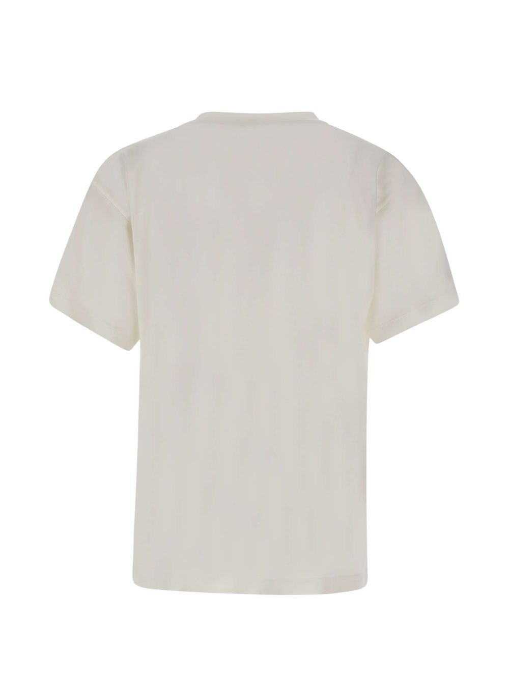 MM6 Maison Margiela T-shirt wit, detail van de stof en zoom