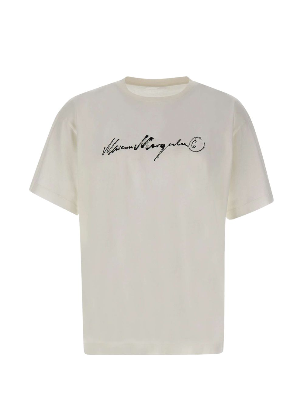 MM6 Maison Margiela T-shirt wit, vooraanzicht met logoprint