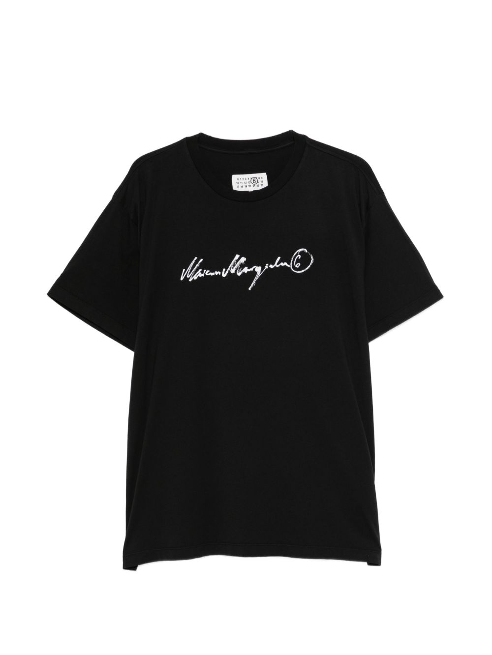 MM6 Maison Margiela T-shirt zwart, vooraanzicht met logoprint