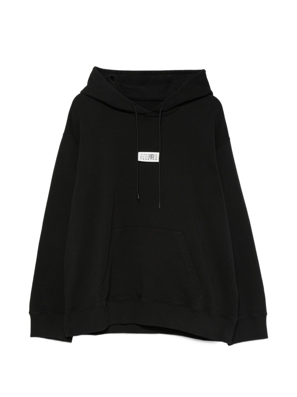 MM6 Maison Margiela hoodie zwart met logopatch, vooraanzicht