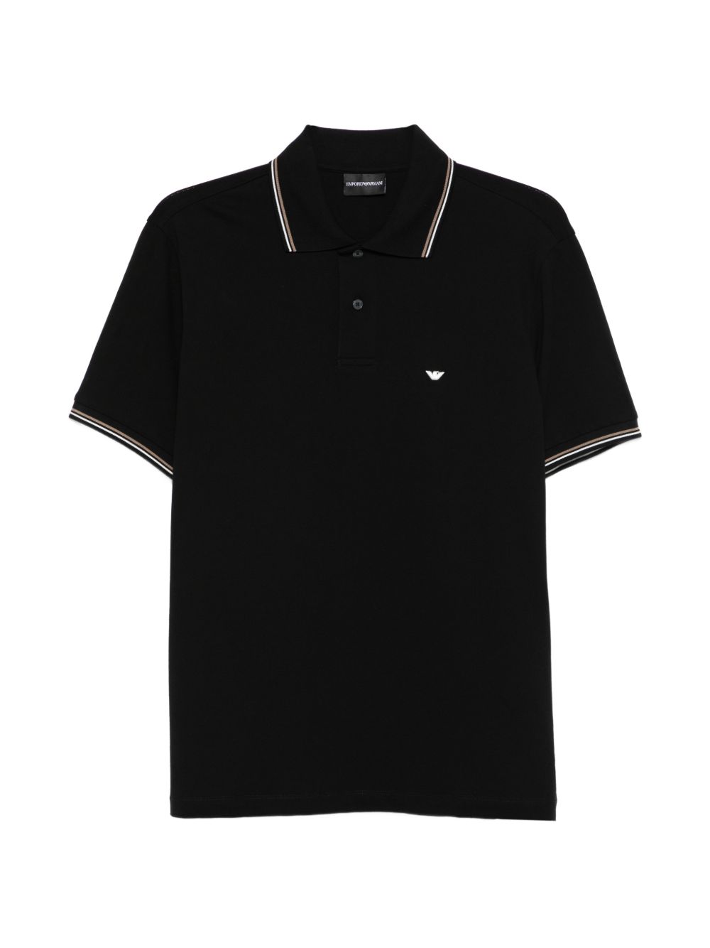 Emporio Armani slim-fit piqué poloshirt in zwart