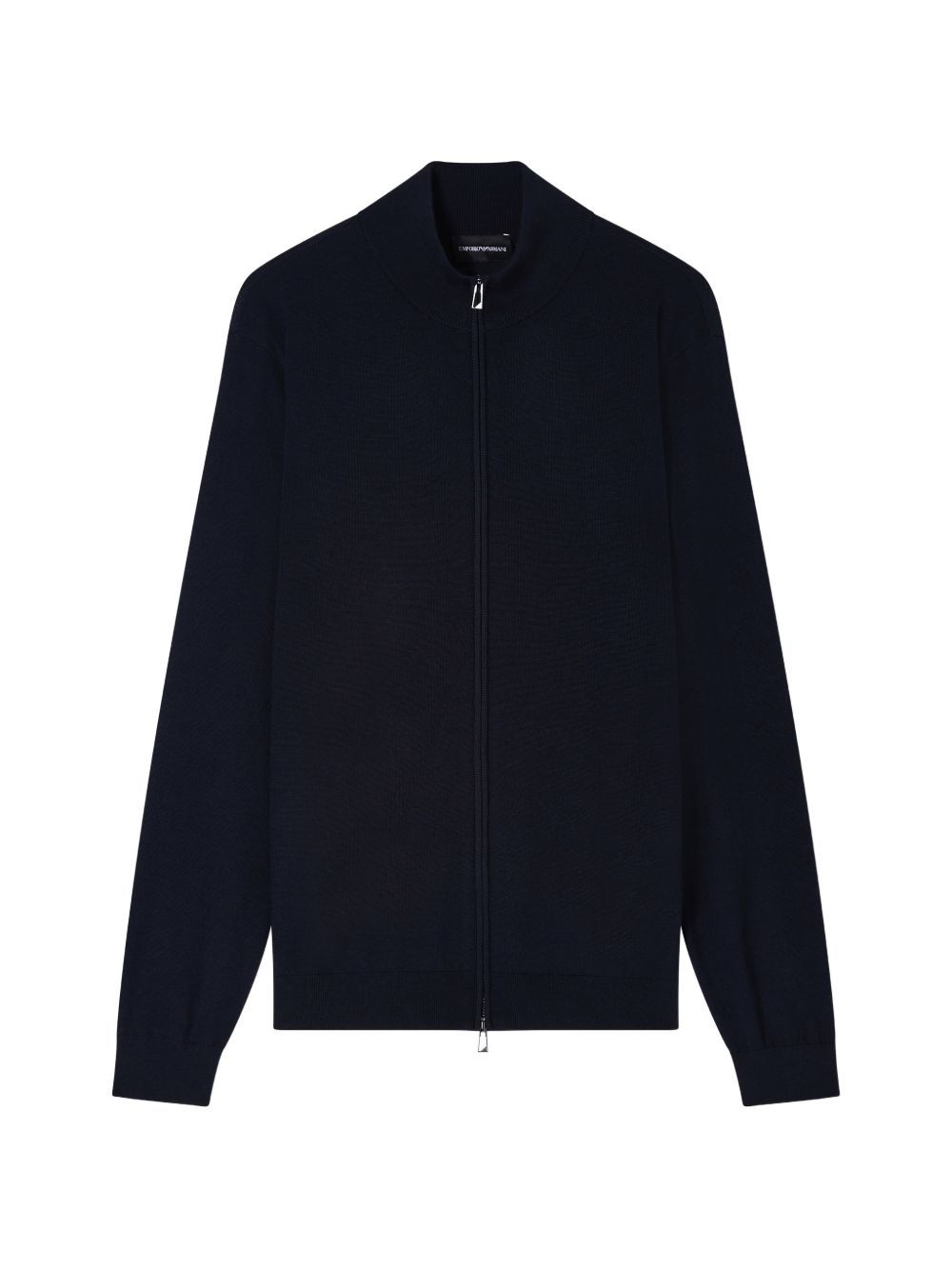 Emporio Armani navy wollen vest met ritssluiting vooraanzicht
