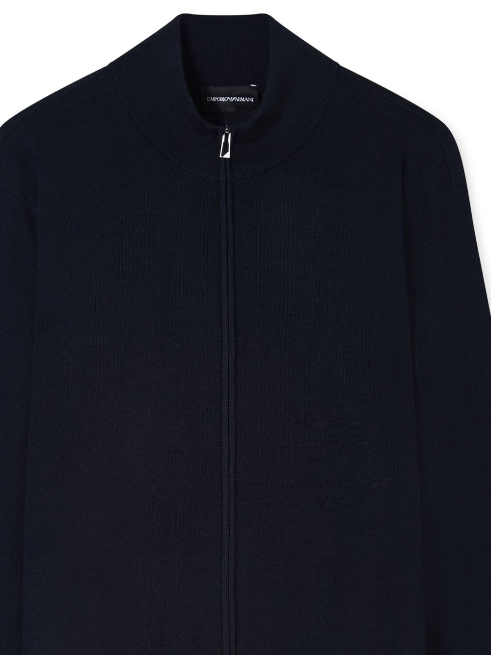Emporio Armani navy wollen vest met ritssluiting detail rits