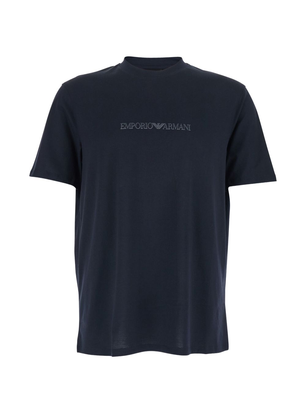 Emporio Armani Essential T-shirt marineblauw, vooraanzicht met eagle-logo op de borst