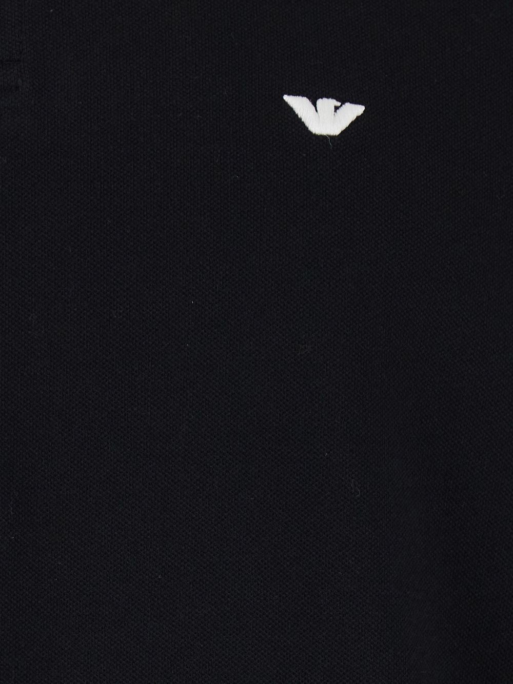 Emporio Armani logo polo zwart, detail van knopenplacket