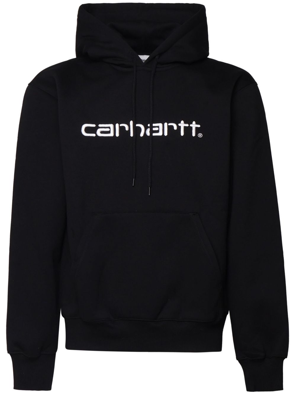 Carhartt WIP hoodie in zwart met logoprint, vooraanzicht
