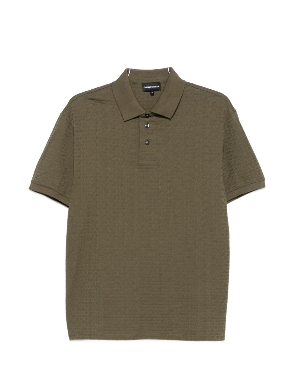 Emporio Armani logo polo groen vooraanzicht met polokraag