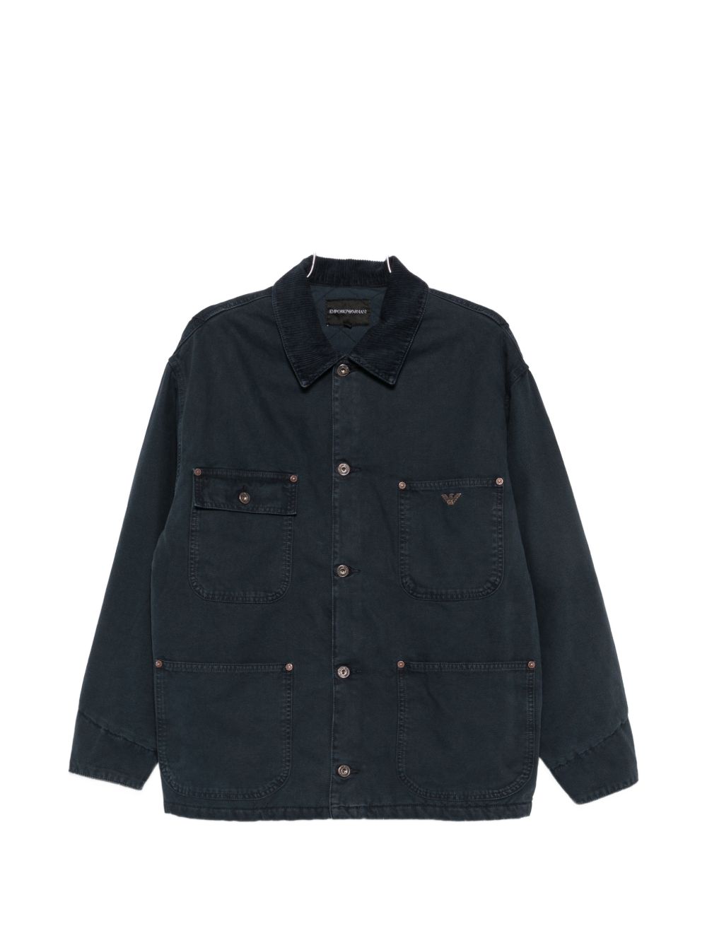 Emporio Armani caban jas marineblauw, vooraanzicht