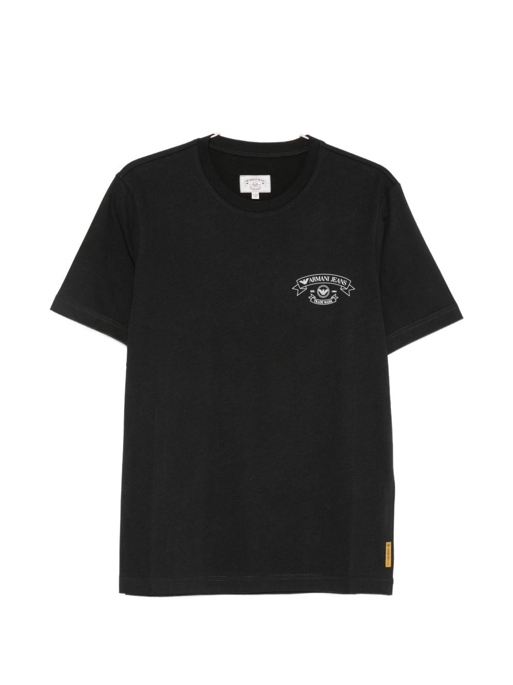 Emporio Armani zwart T-shirt met logoprint, vooraanzicht