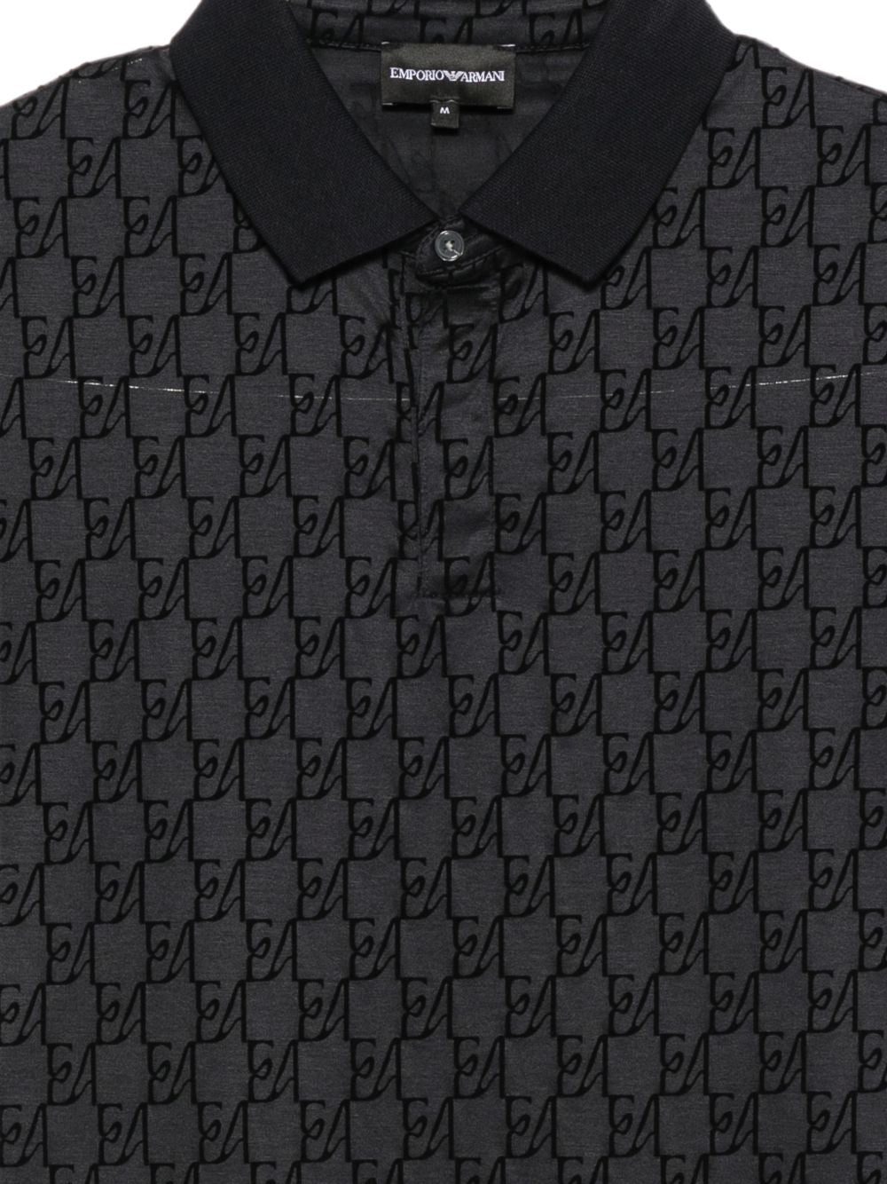 Navyblauwe Emporio Armani polo met polokraag en knoopsluiting