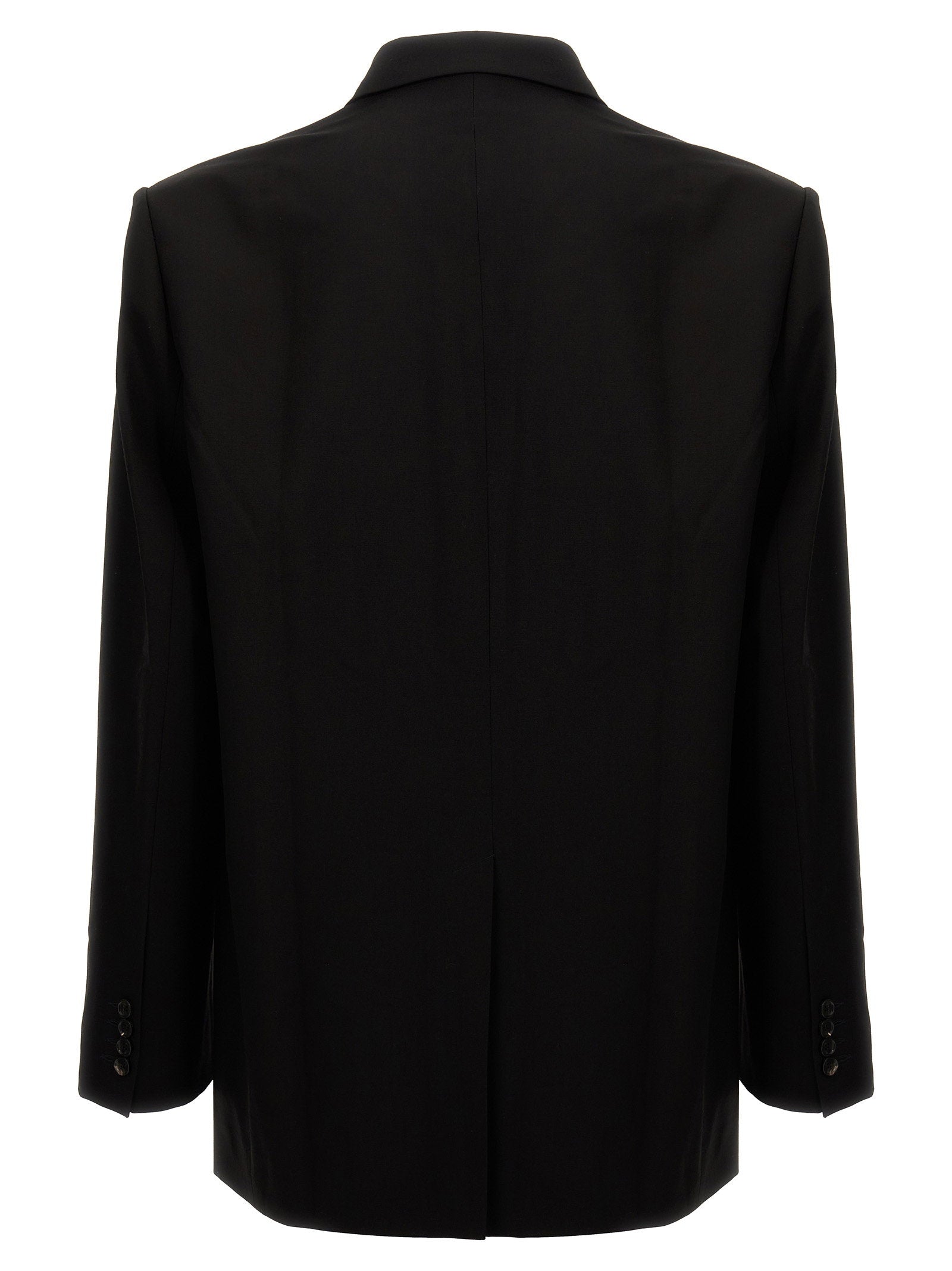 Y/Project Pinched Logo Wollen Blazer met Split Zwart-thumbmail-2