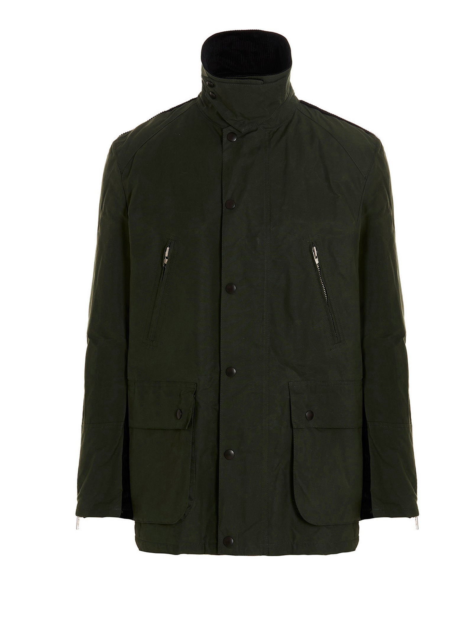 Department 5 Middle Barbour waxjas groen voorzijde met opstaande kraag