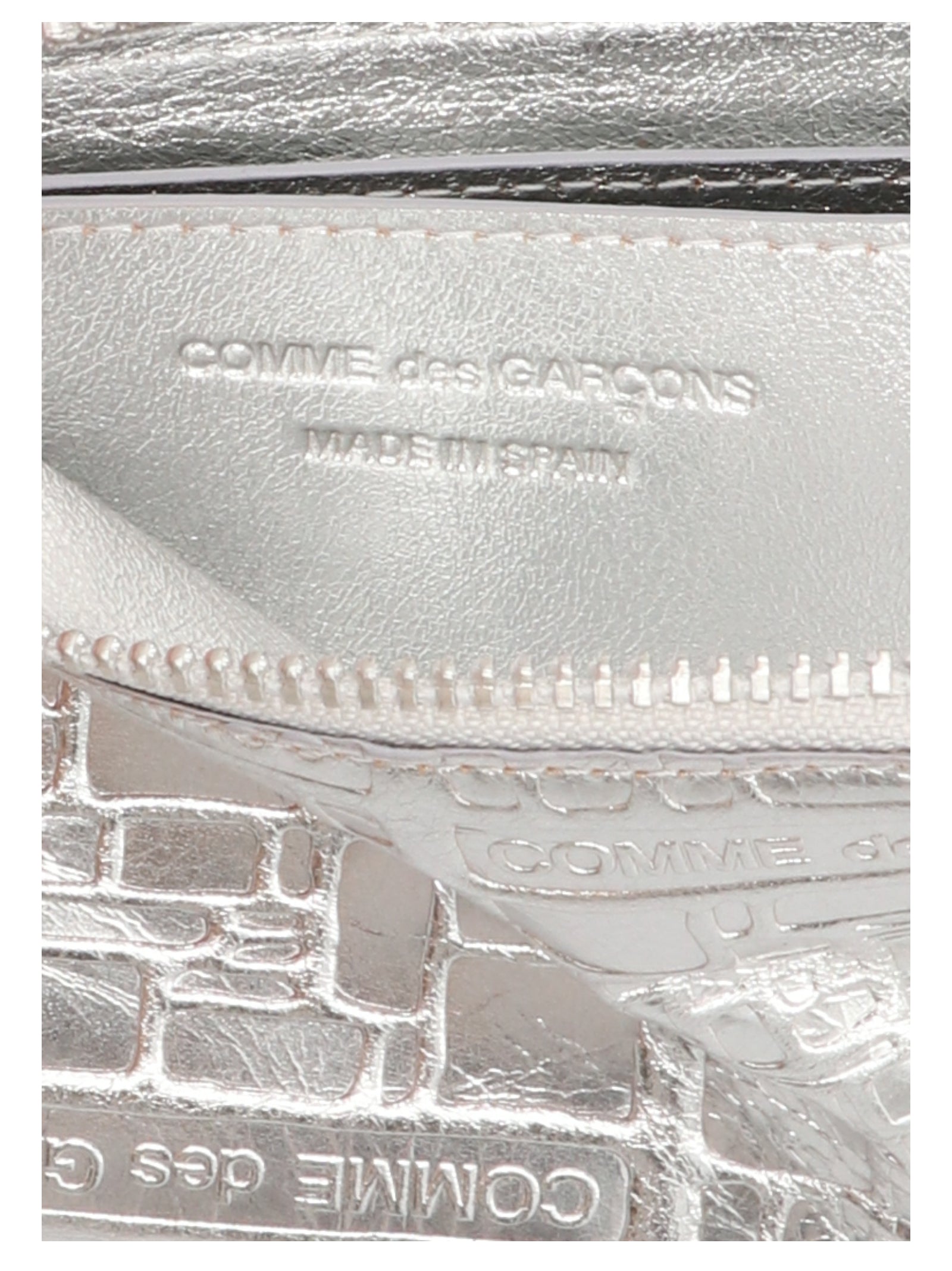 Comme des Garçons Wallet Embossed Logotype Wallet Silver Small Leather Goods Comme Des Garcons Wallet