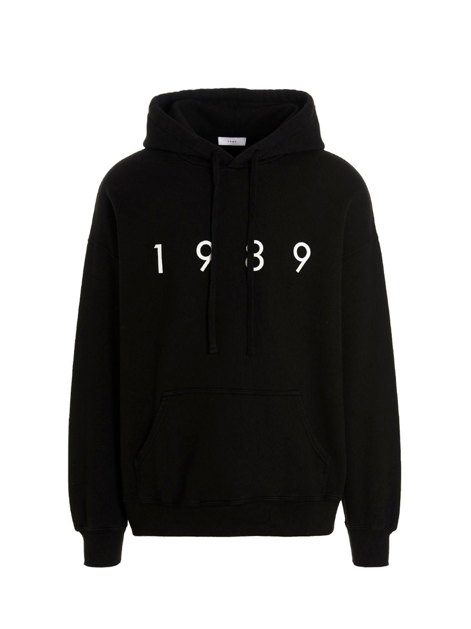1989 Studio Oversized Katoenen Hoodie met Wit 1989-Logo Zwart Topwear 1989 Studio