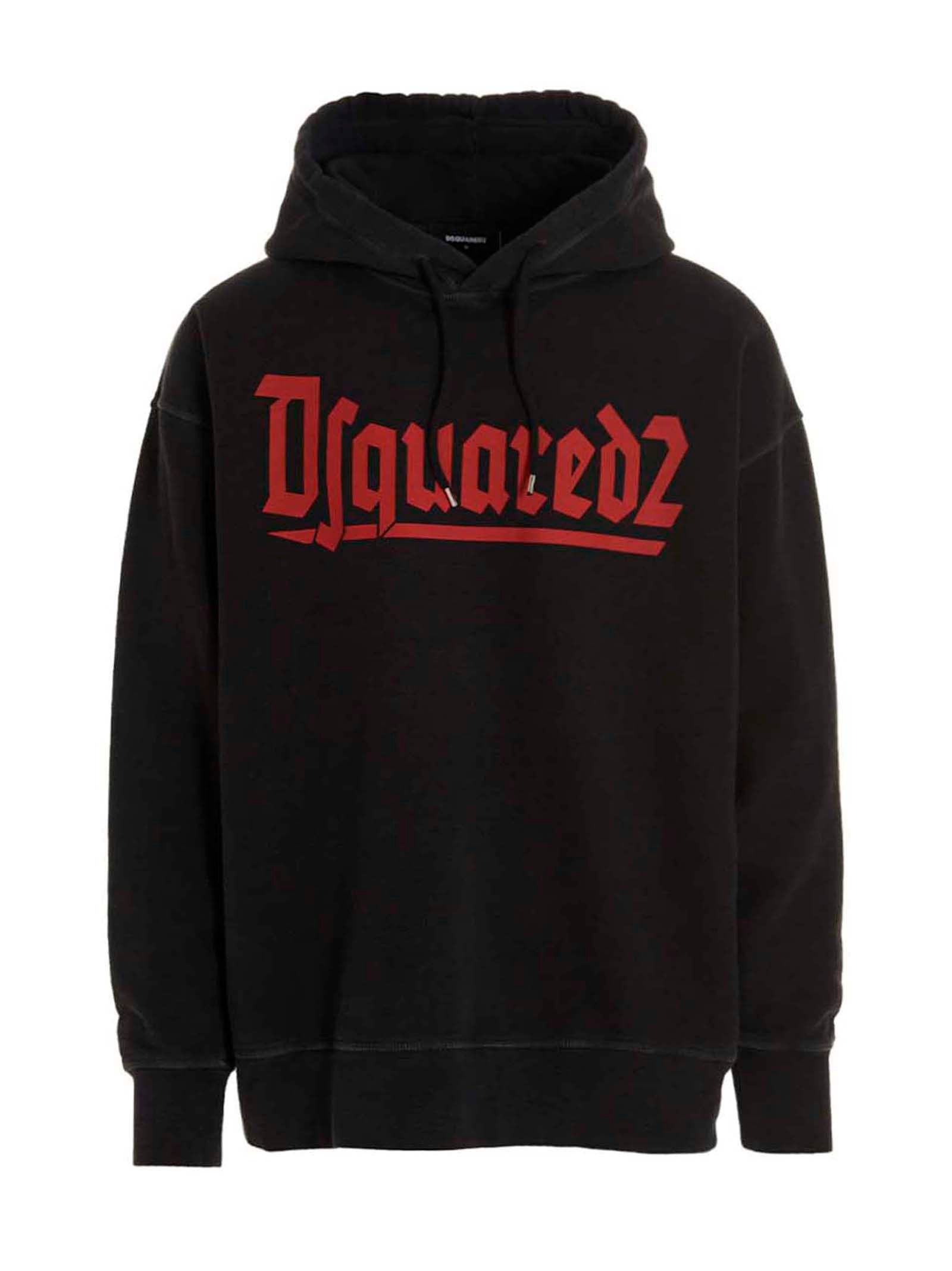 Dsquared2 Logo Print Oversized Cotton Hoodie