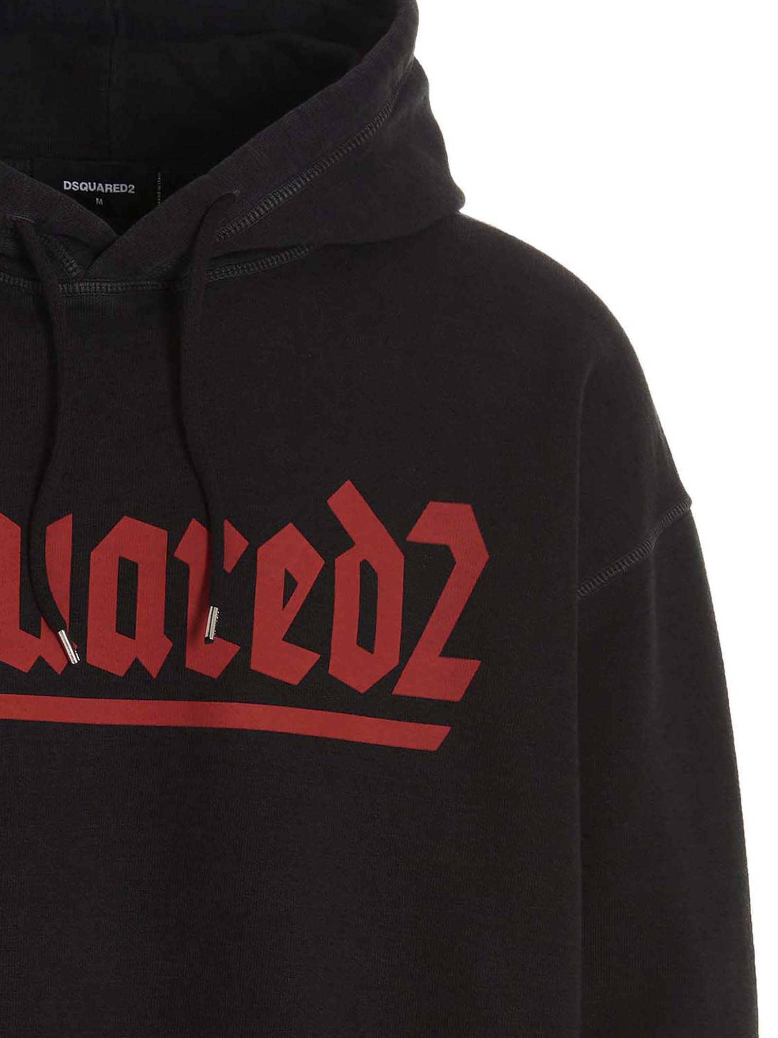 Dsquared2 Logo Print Oversized Cotton Hoodie Topwear Dsquared2
