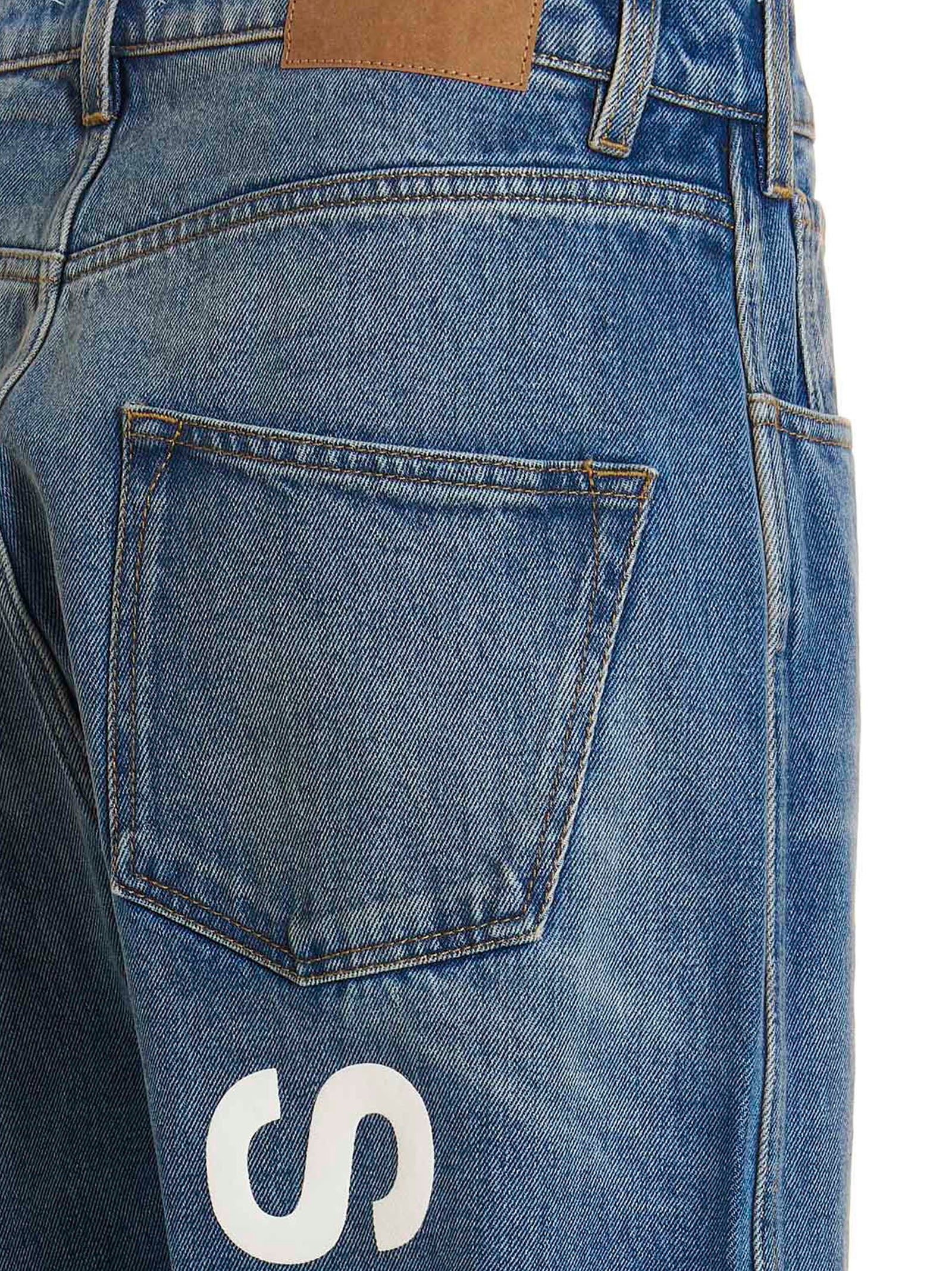 1989 Studio Graphic Jeans lichtblauw - detail van zak en stiksel