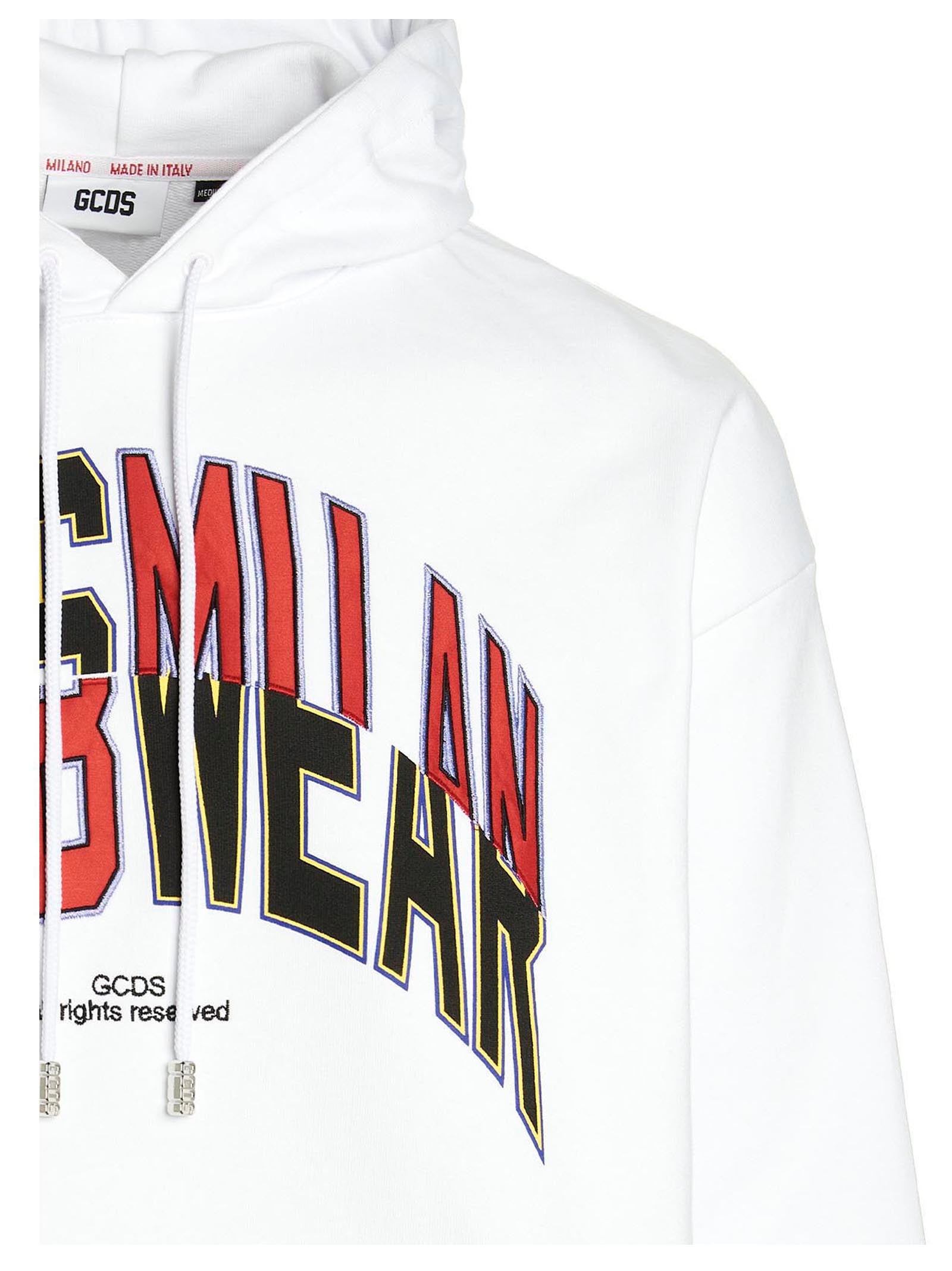 GCDS College Logo Hoodie White Topwear Gcds