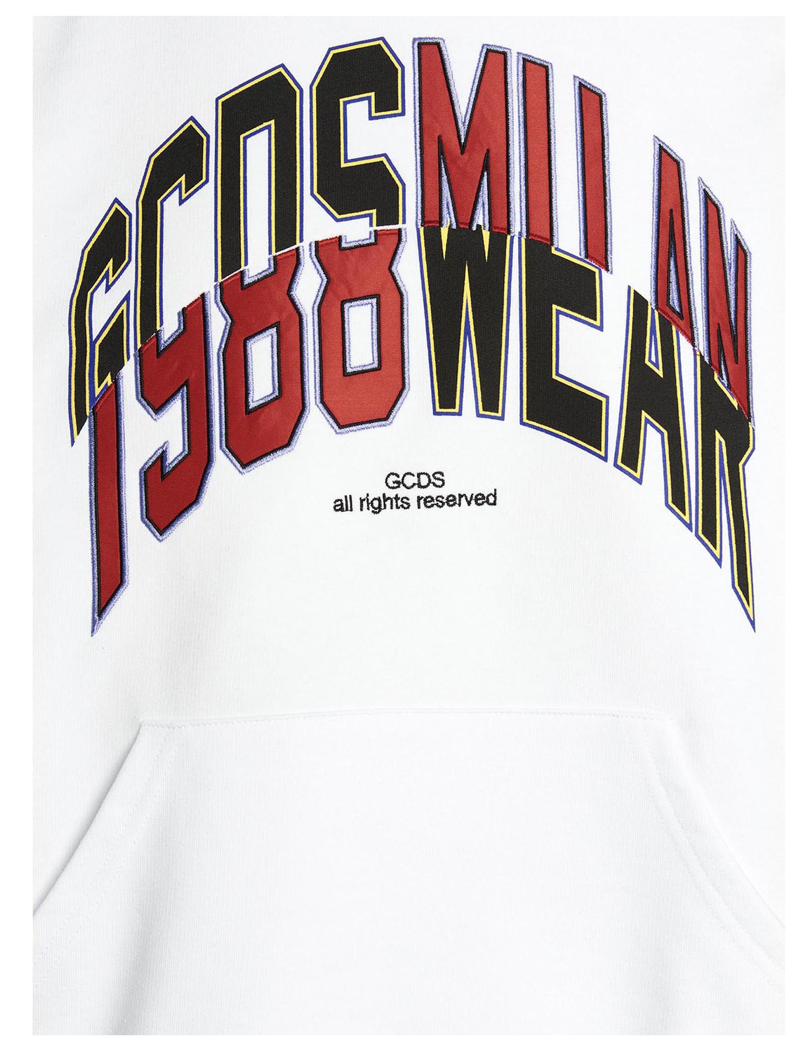GCDS College Logo Hoodie White Topwear Gcds