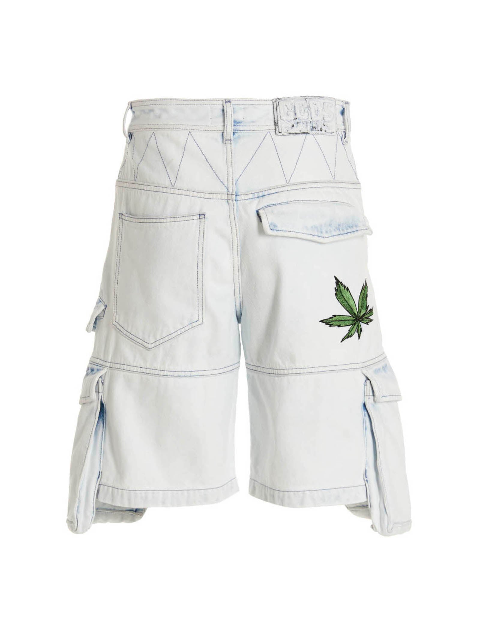 Gcds Bleached Embroidered Ultracargo Bermuda Shorts-3