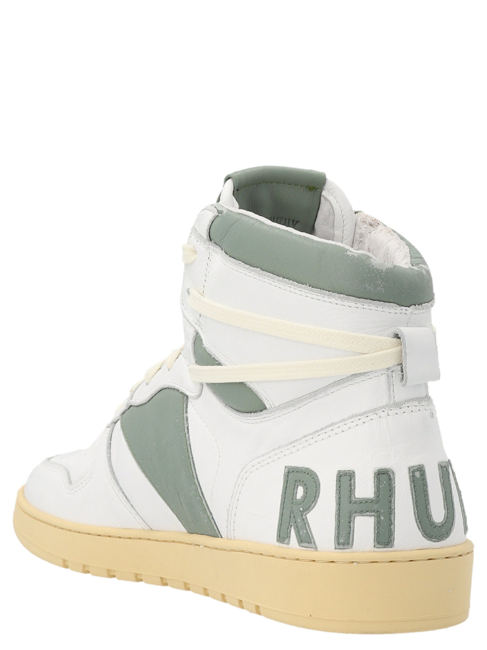 Rhude Rhecess Hi Leren High-Top Sneaker White Sage-thumbmail-2