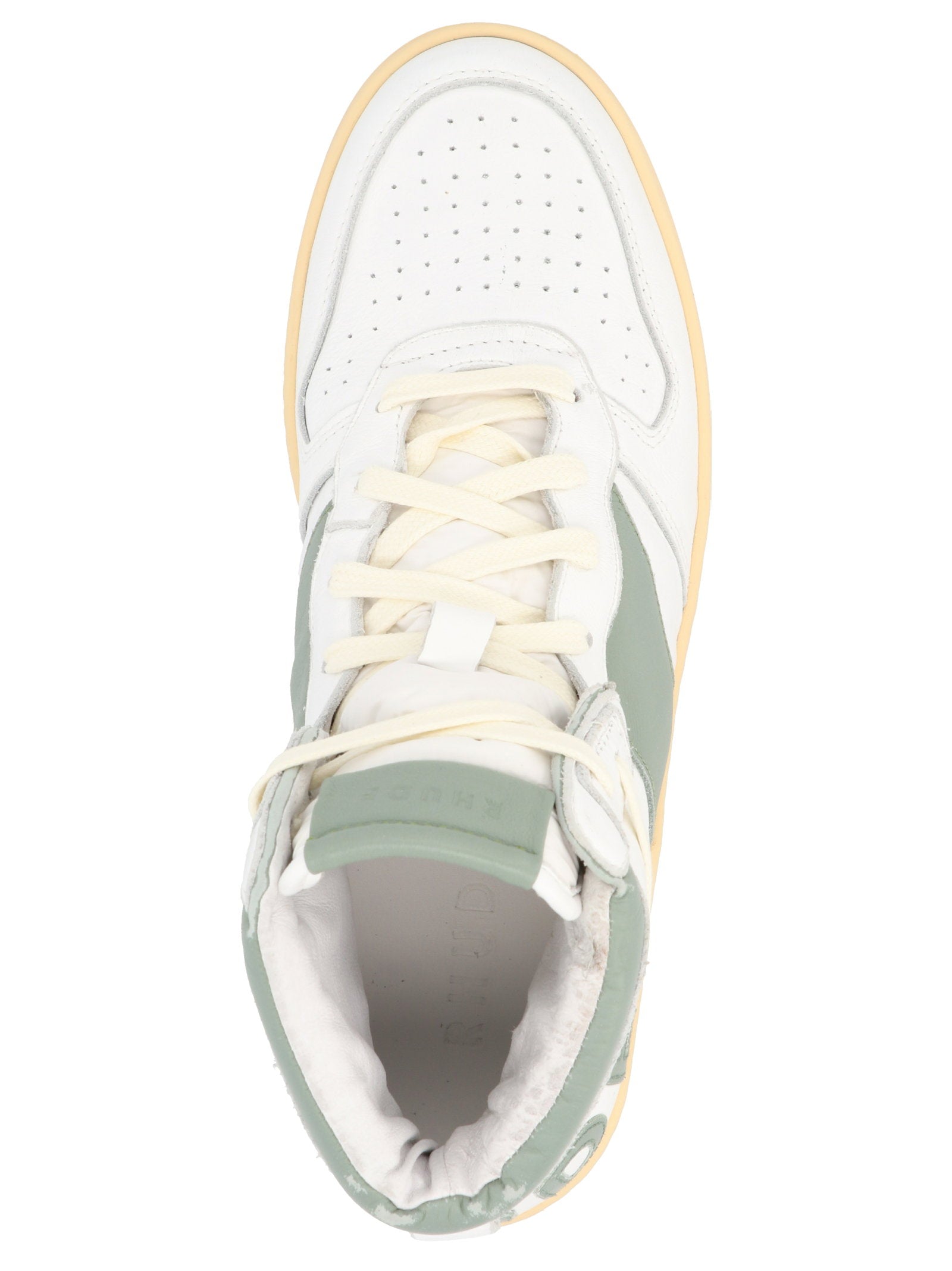 Rhude Rhecess Hi Leren High-Top Sneaker White Sage-thumbmail-3