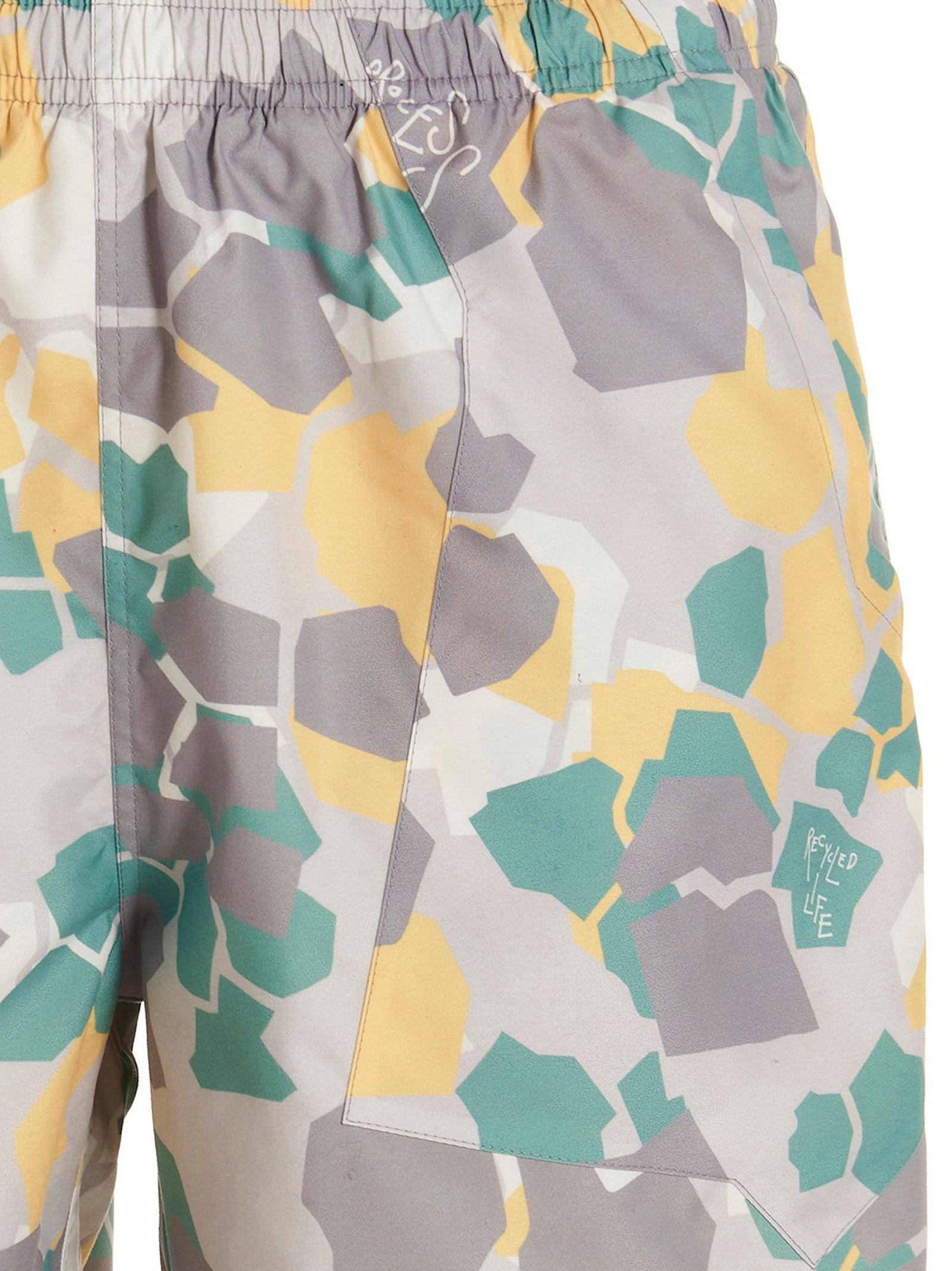 Grijs geel groene print en trekkoord van Objects IV Life short