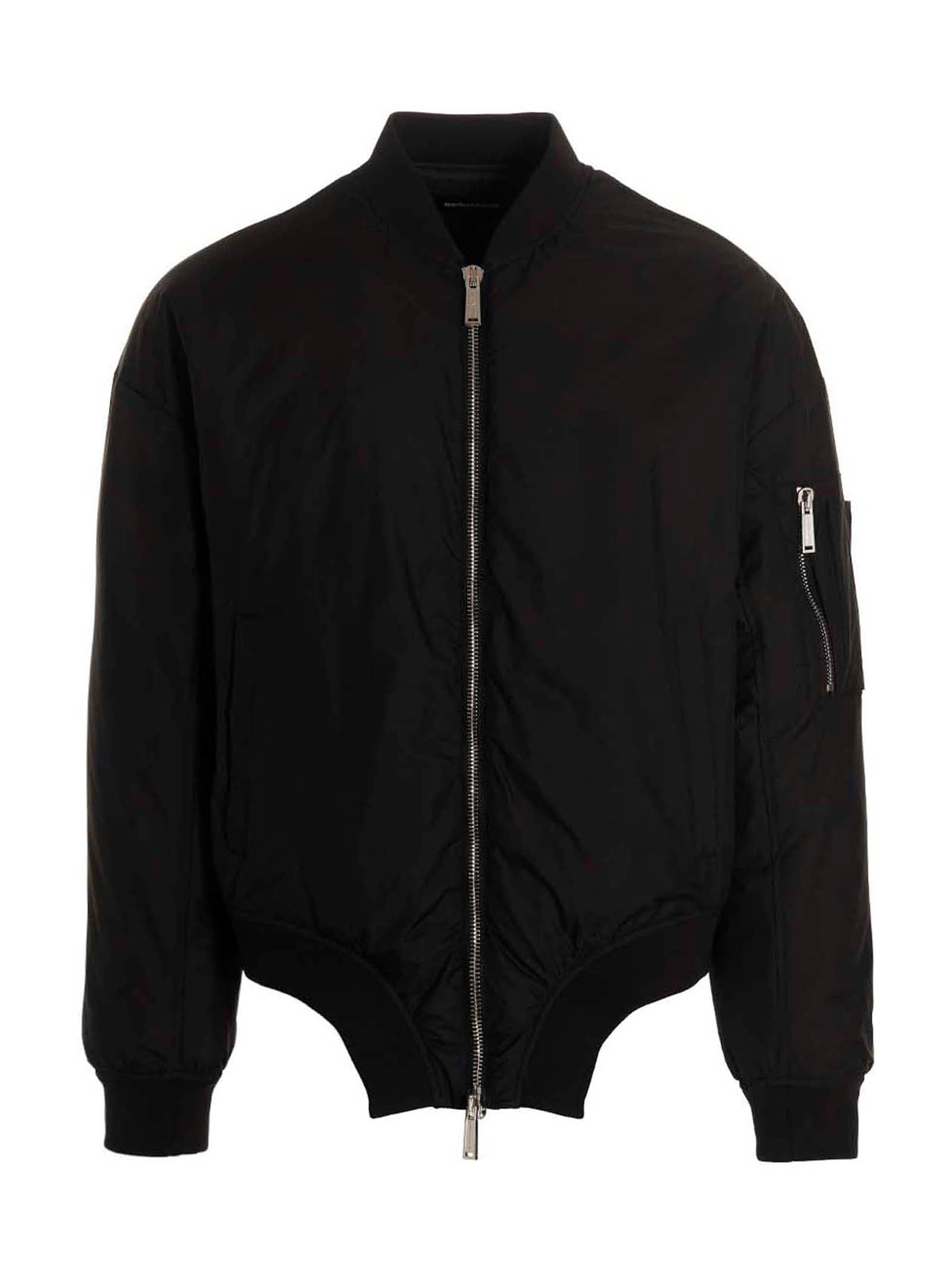 Dsquared2 D2 On The Wave Gewatteerde Nylon Bomberjack Zwart Jackets Dsquared2