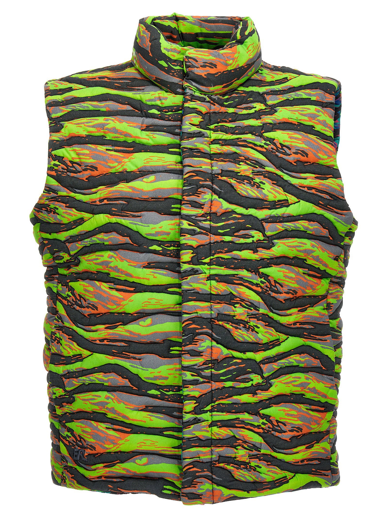 ERL Green Rave Camo Donzen Bodywarmer Multicolor Vests Erl