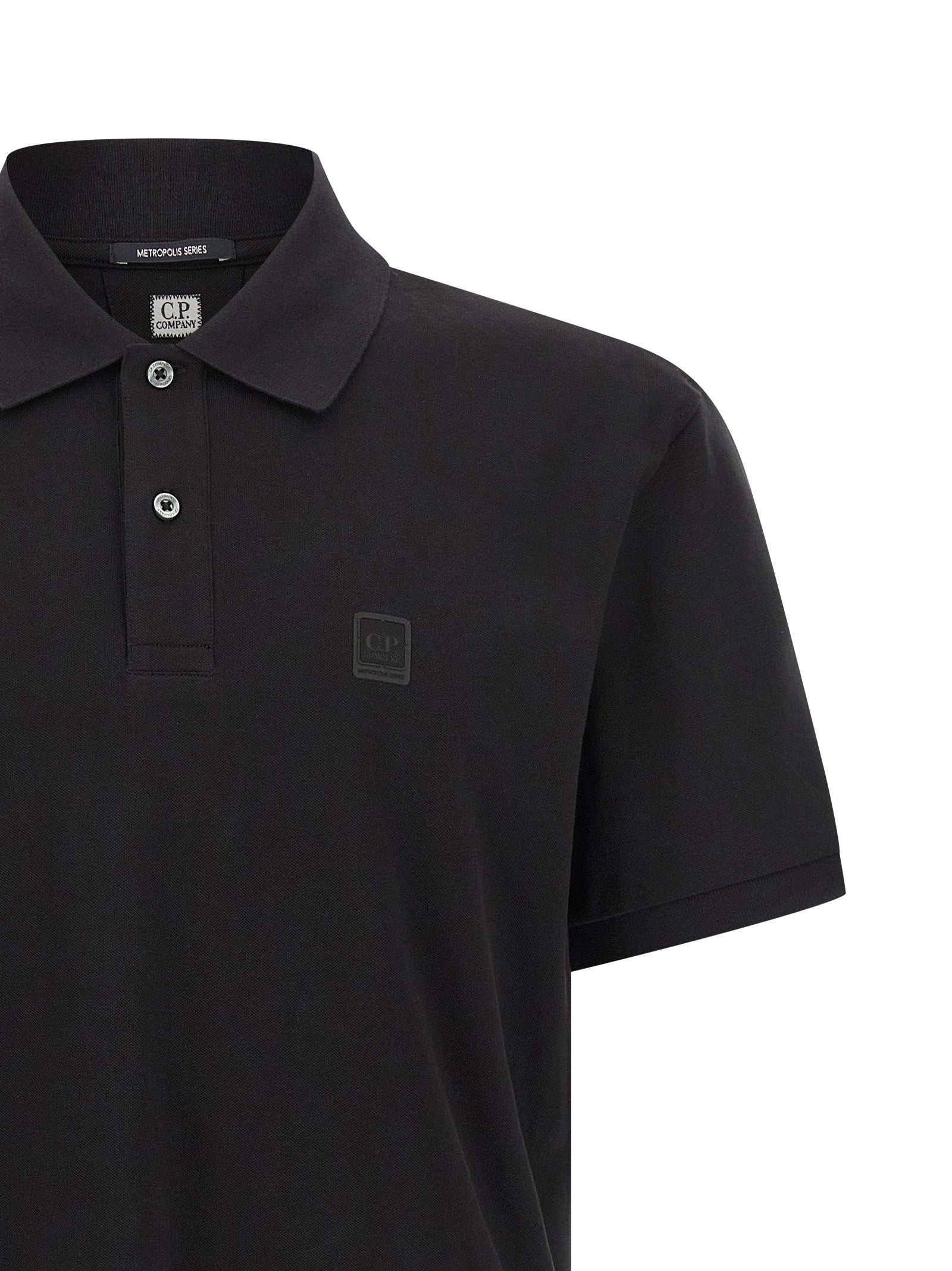 C.P. Company Metropolis Series Stretch Piquet Polo Black-thumbmail-3
