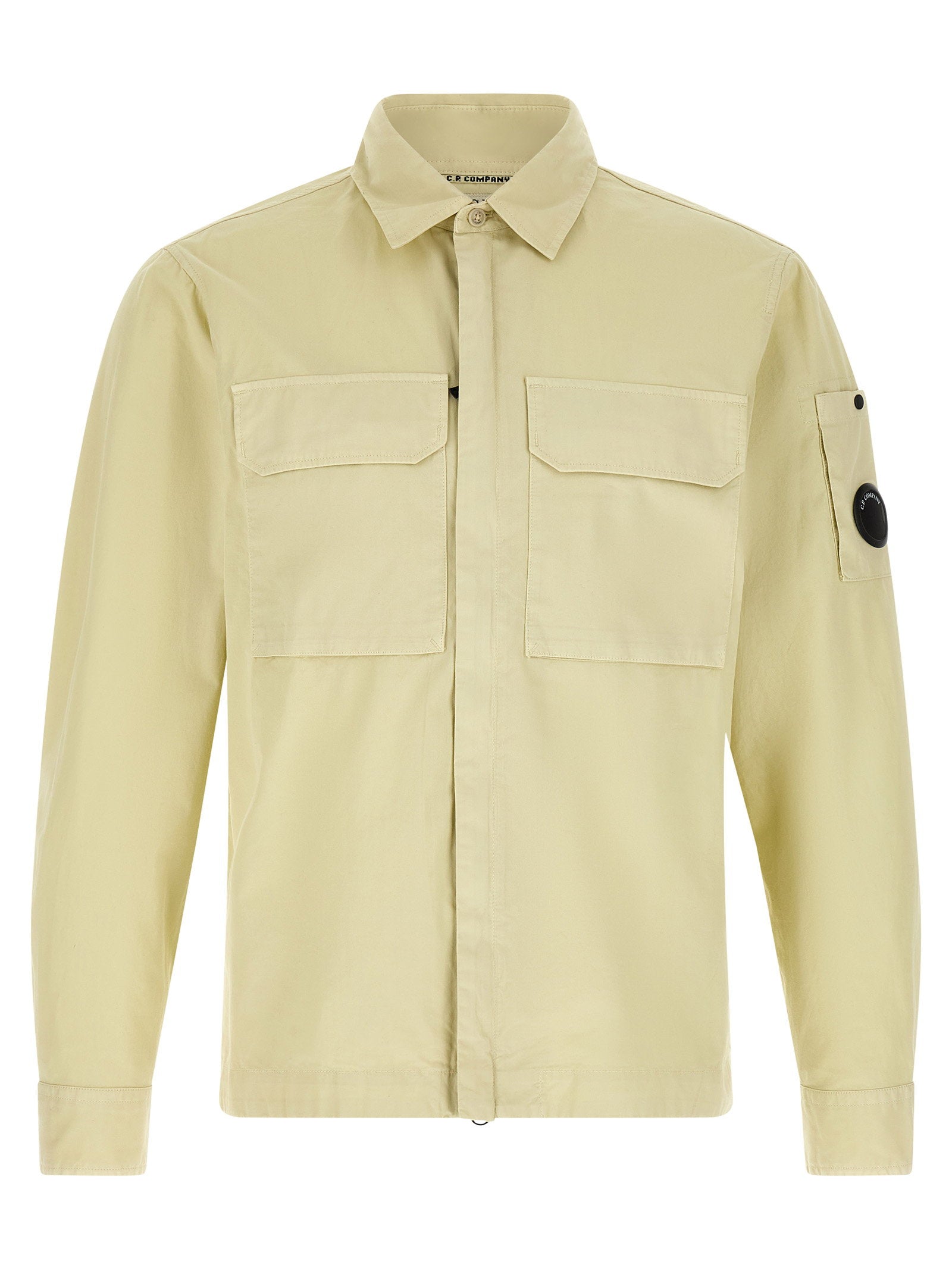 C.P. Company Lens Overshirt Zandkleurig Shirts C.p. Company