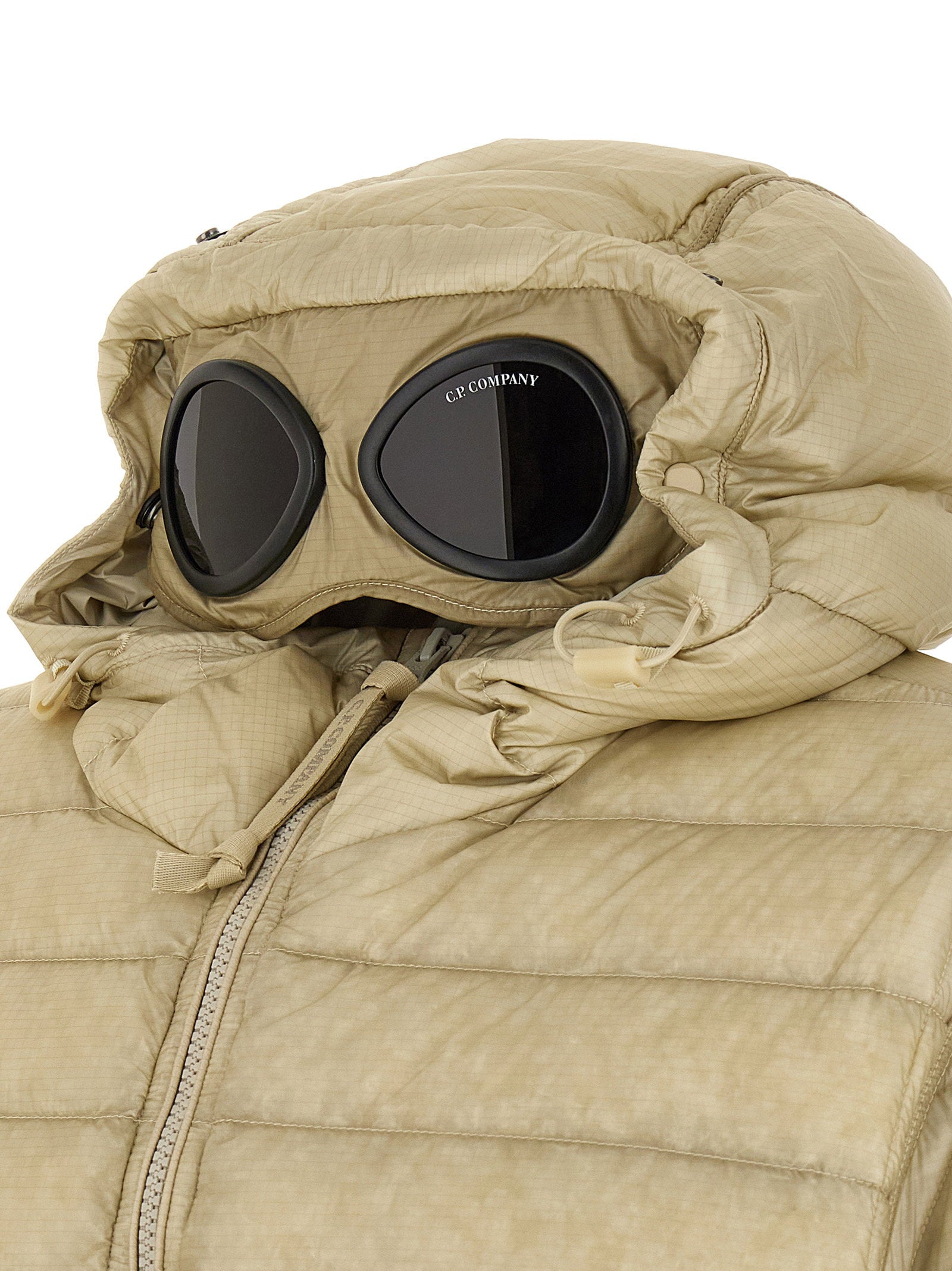 C.P. Company Goggle donsjack zand detail capuchon