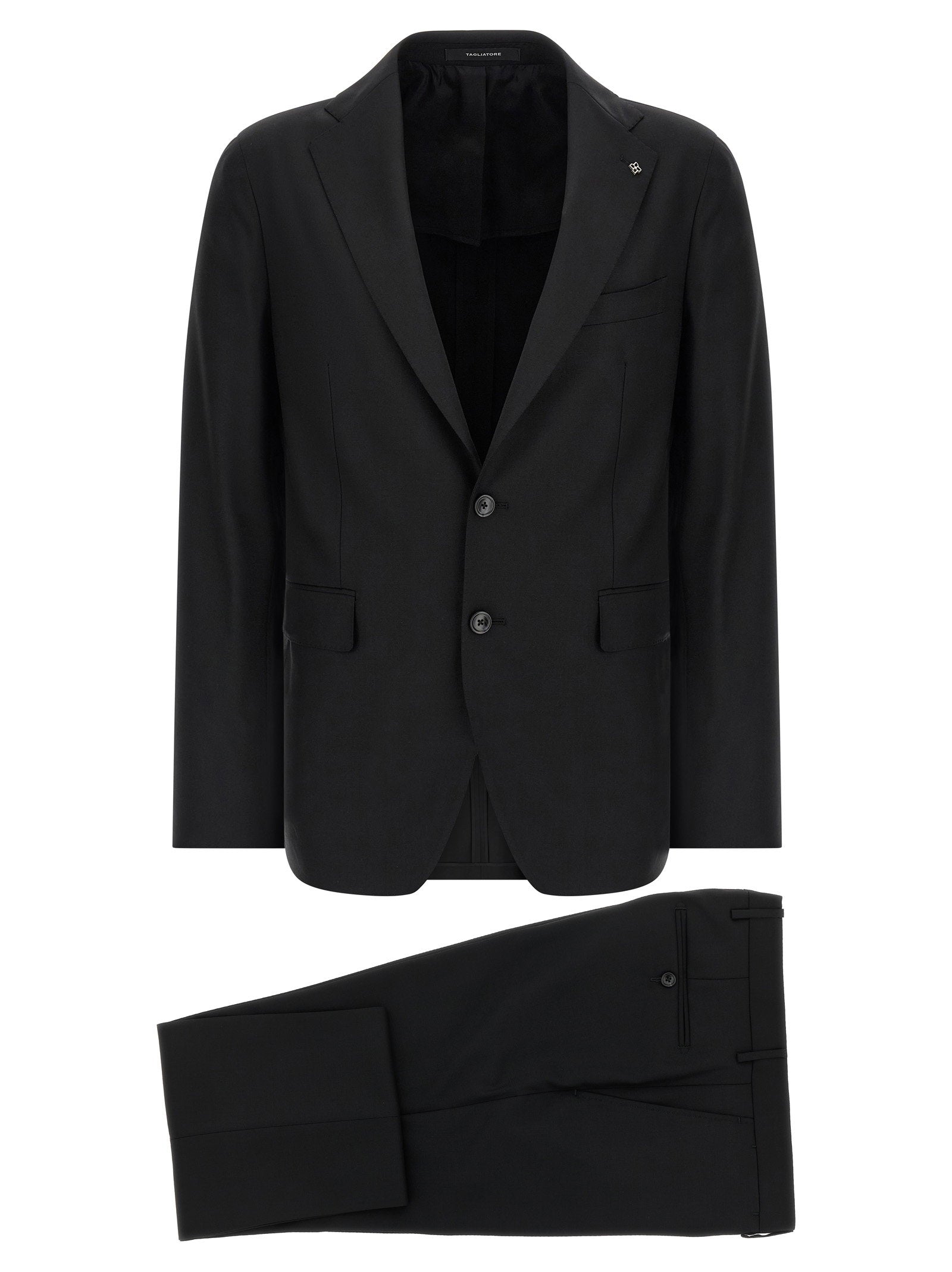 Tagliatore Vesuvio Kostuum in Zwarte Super 110s Fijne Wol Suits Tagliatore
