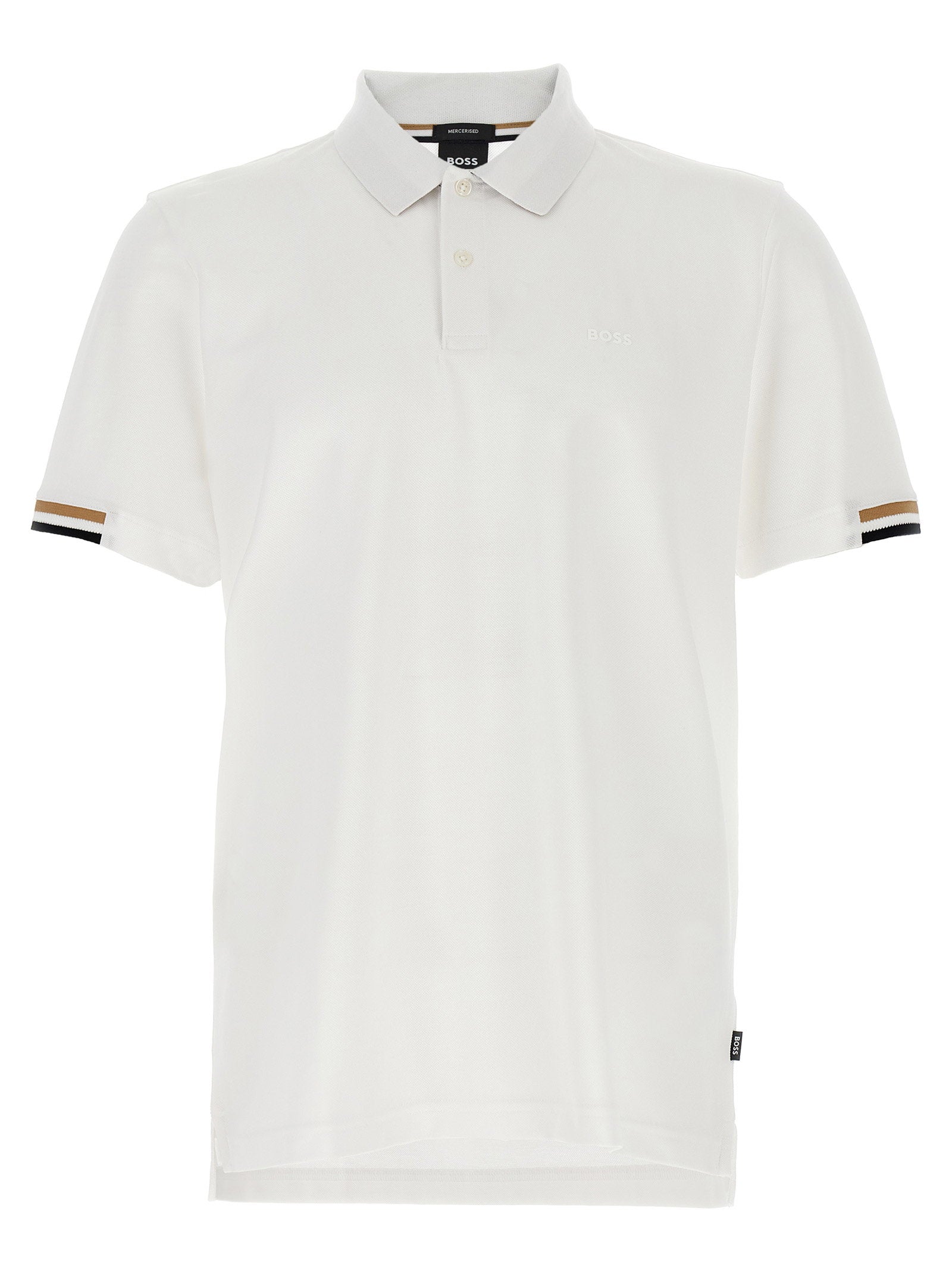 Hugo Boss Parlay 147 polo shirt wit - vooraanzicht met klassieke kraag