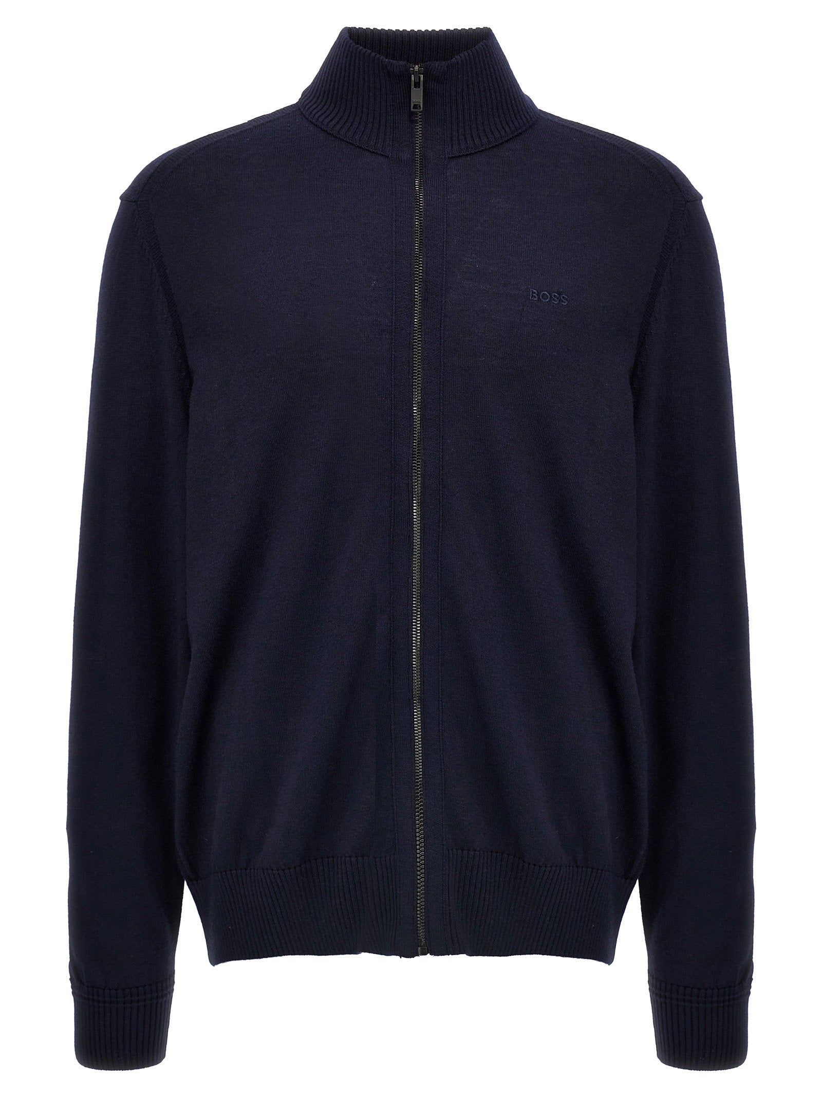 BOSS Balonso-L Merino Wool Zip Cardigan