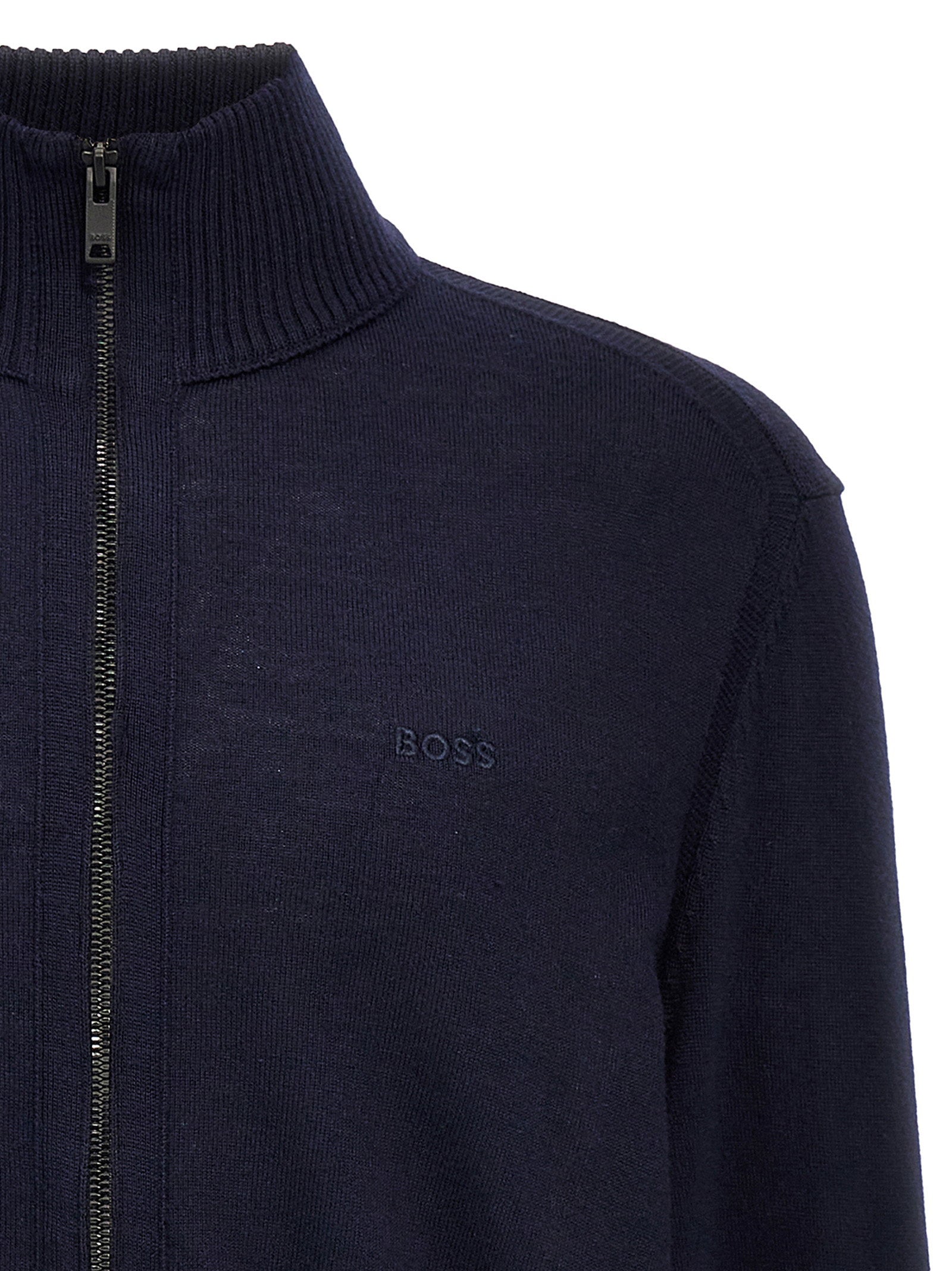BOSS Balonso-L Merino Wool Zip Cardigan-thumbmail-3