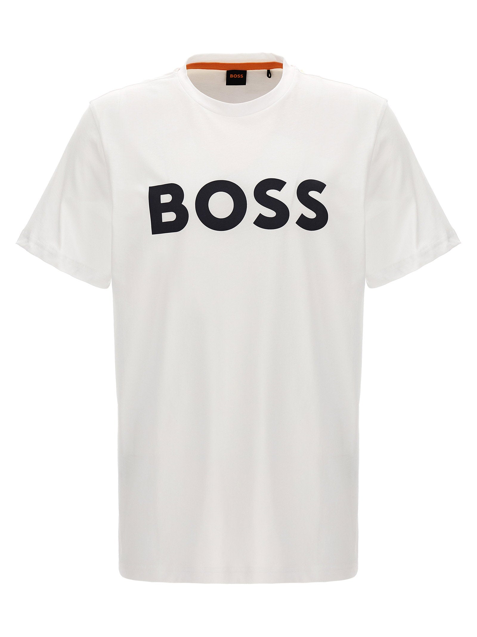 Hugo Boss Thinking 1 T-shirt in wit, vooraanzicht met logoprint