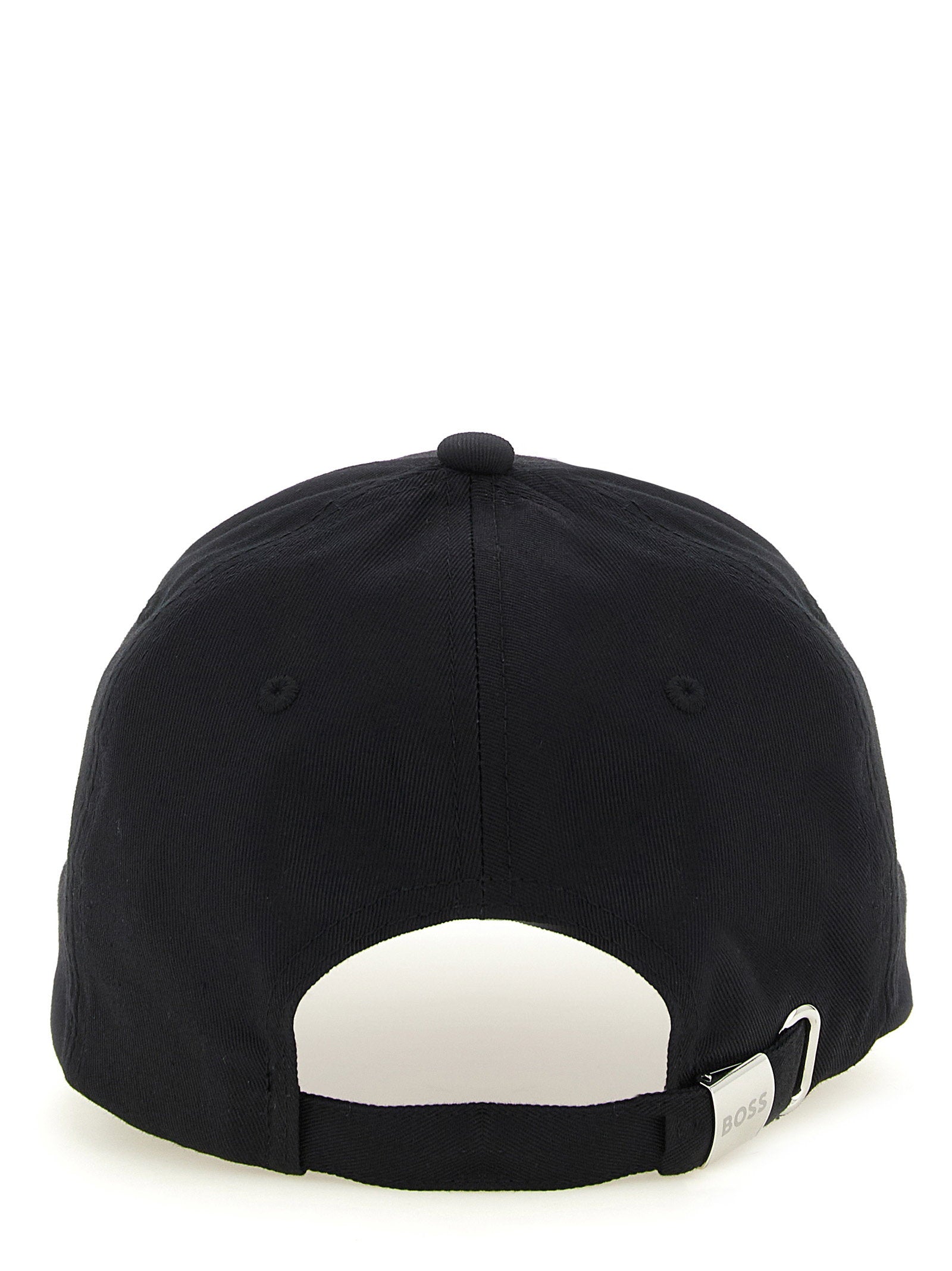 Hugo Boss zwarte cap, detail van de contrasterende binnenklep