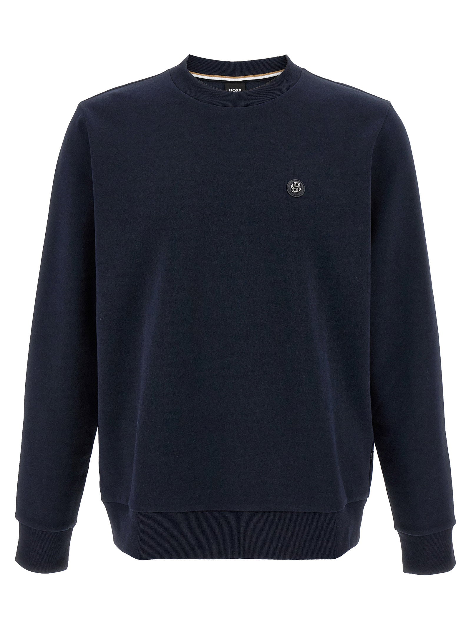 Hugo Boss Logo Sweatshirt van Katoenen Badstof Marineblauw Topwear Hugo Boss