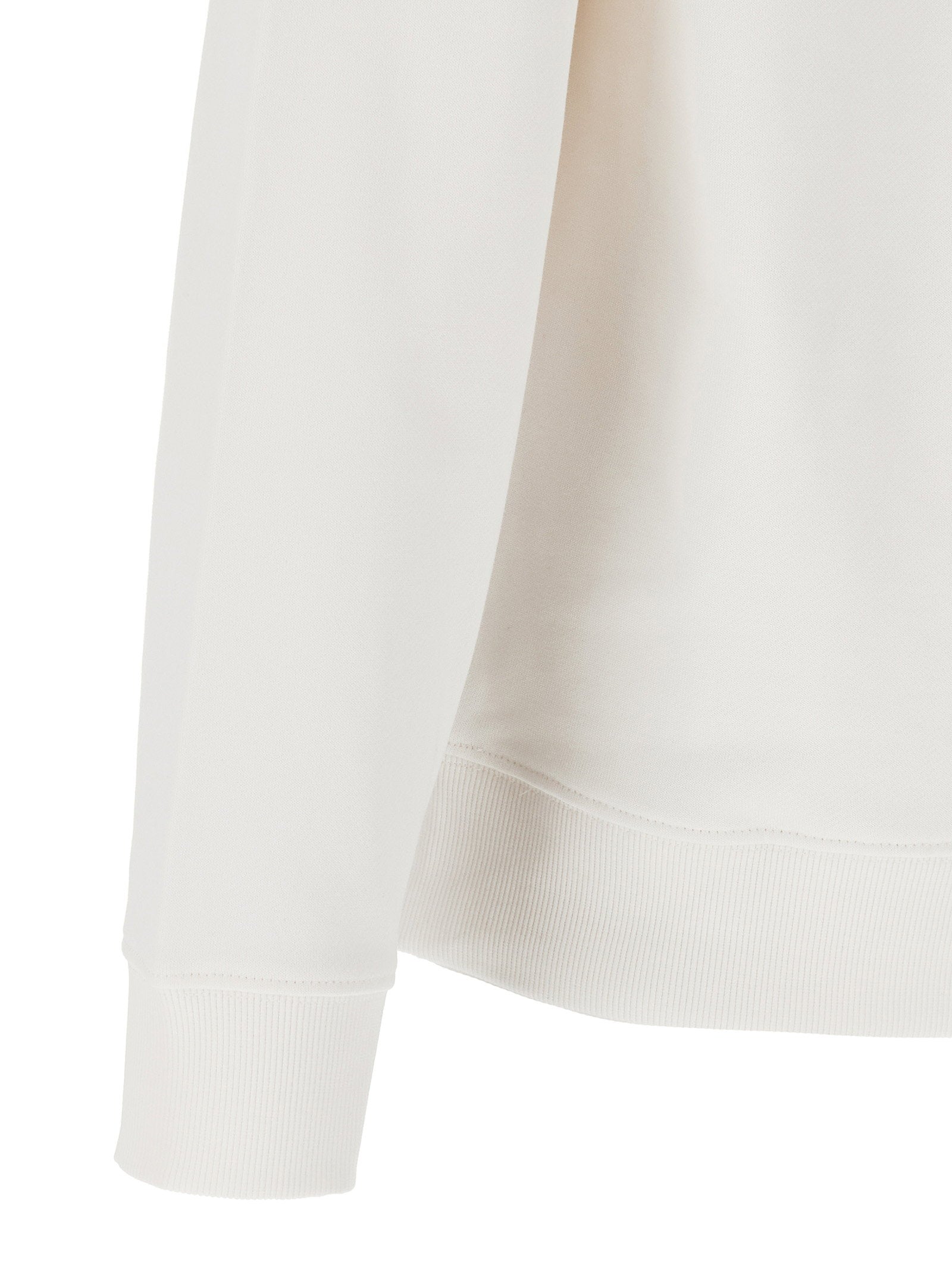 Hugo Boss Dapocrew sweatshirt wit, detail van het gedrukte HUGO-logo op de borst