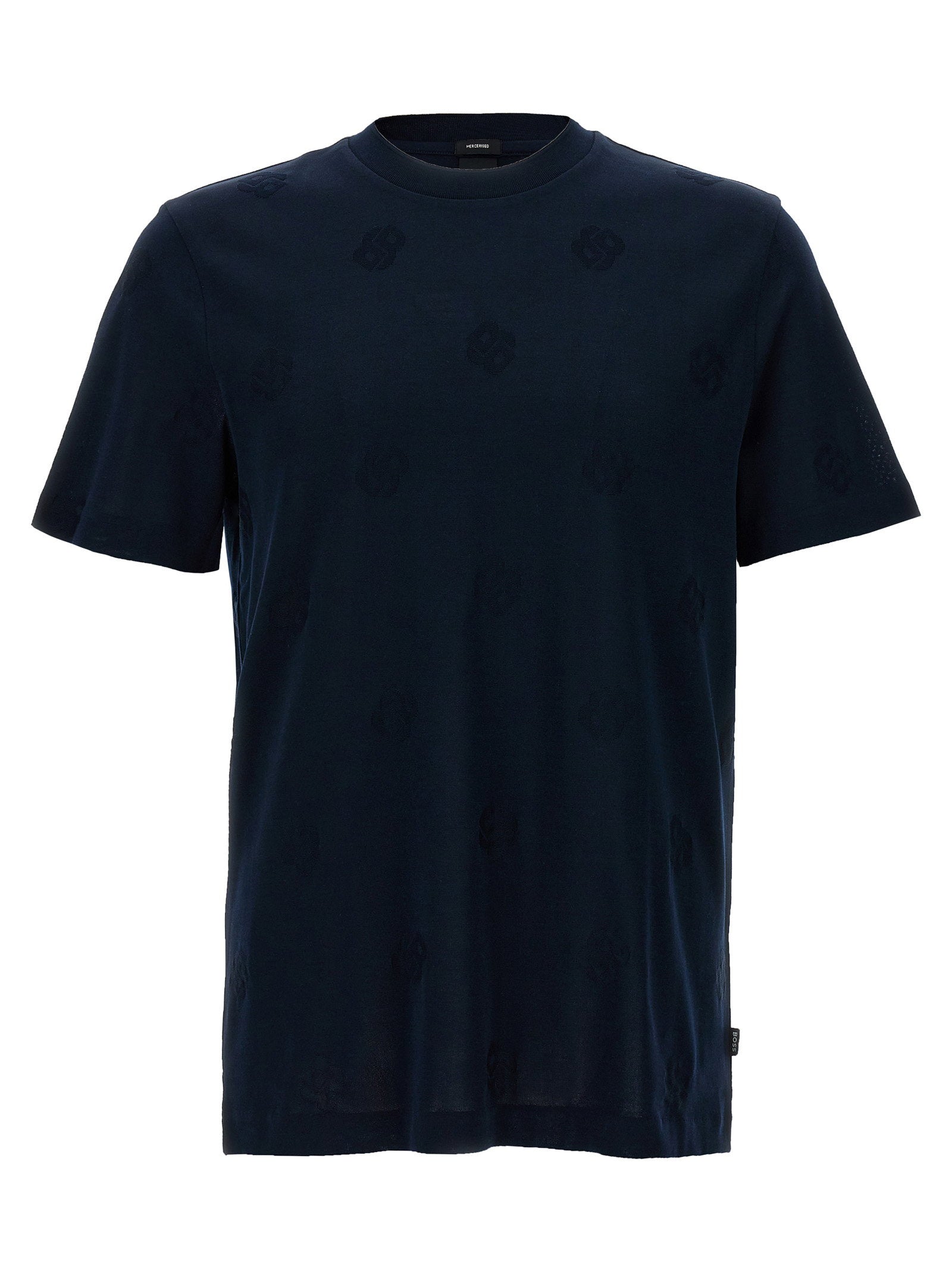 Hugo Boss Thompson Jacquard Stretch T-shirt Navy Topwear Hugo Boss