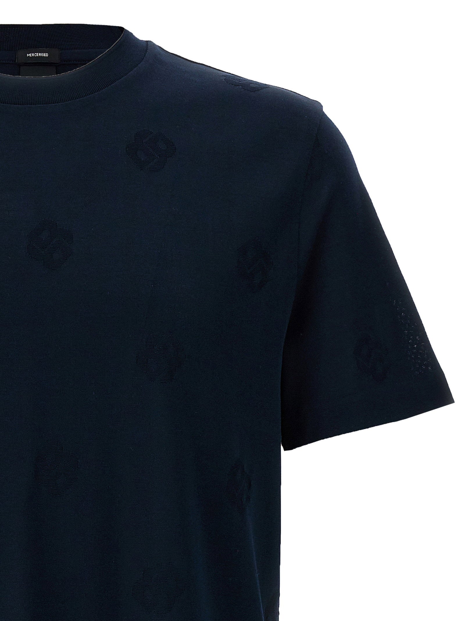 Hugo Boss Thompson Jacquard Stretch T-shirt Navy Topwear Hugo Boss