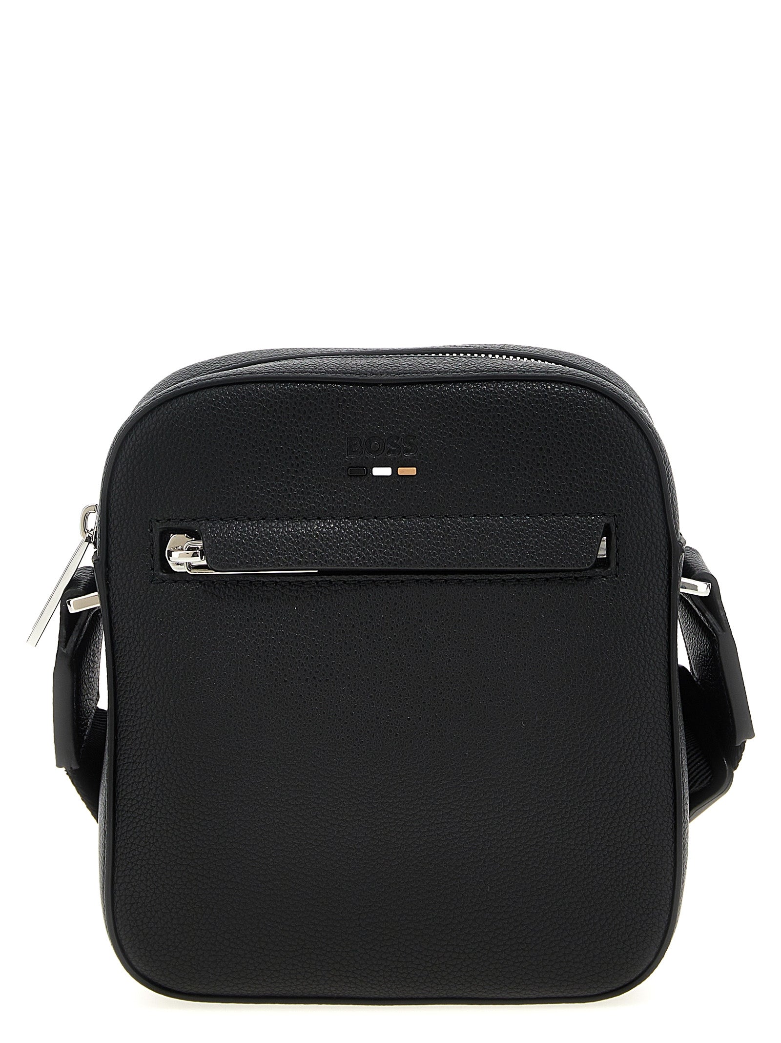 Hugo Boss Ray Crossbody Bag in Structured Leather Zwart