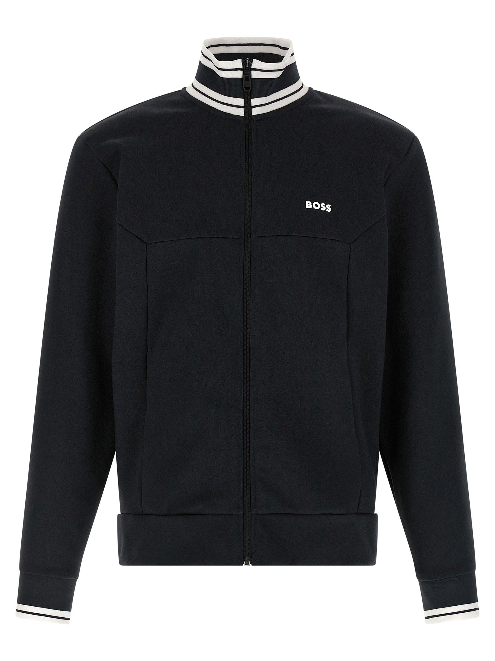 BOSS FZ Zone Zip-Up Sweatshirt Black Topwear Hugo Boss